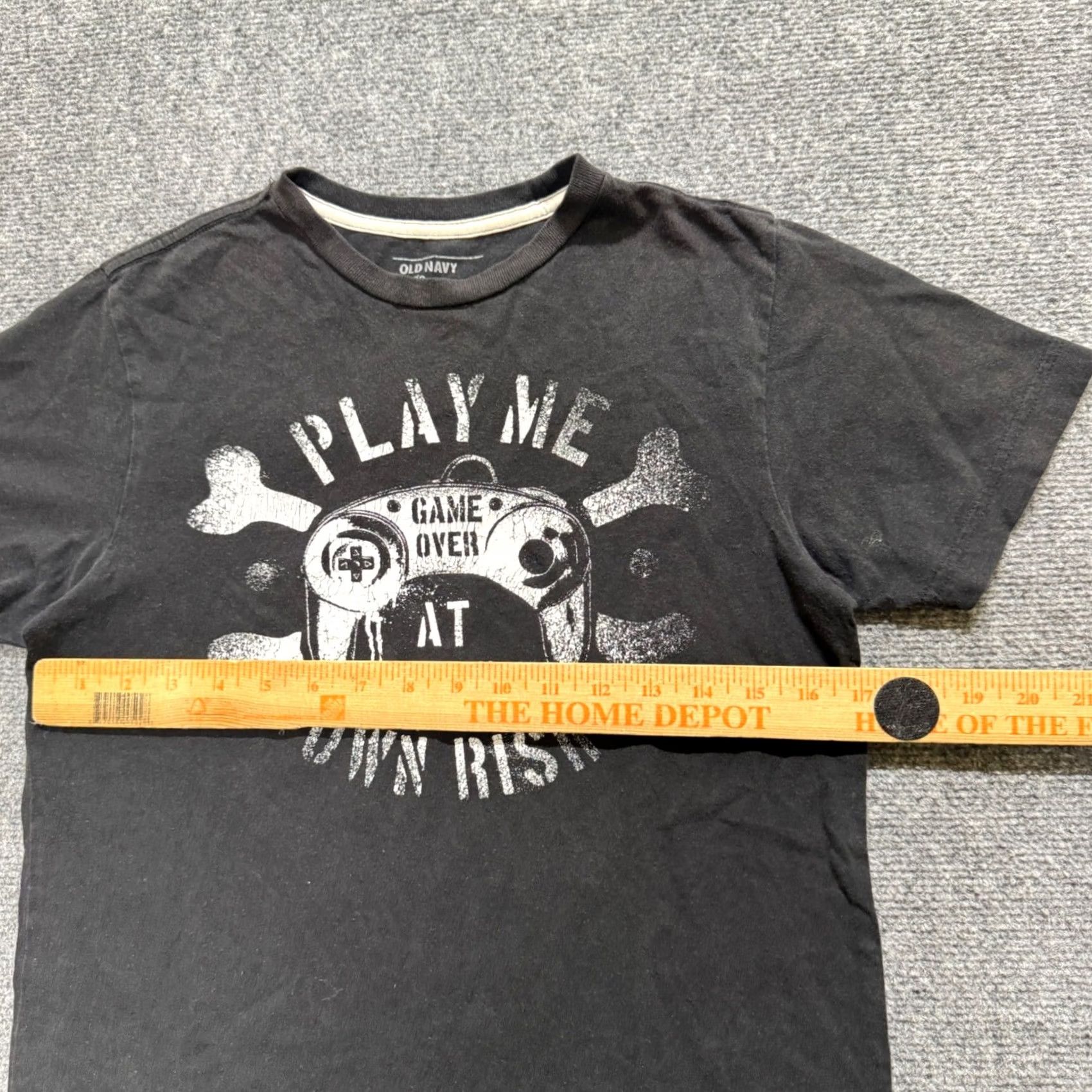 Vintage VTG Old Navy T-shirt Mens L Black Play Me At Your Own Risk Funny Word T Size US L / EU 52-54 / 3 - 4 Thumbnail