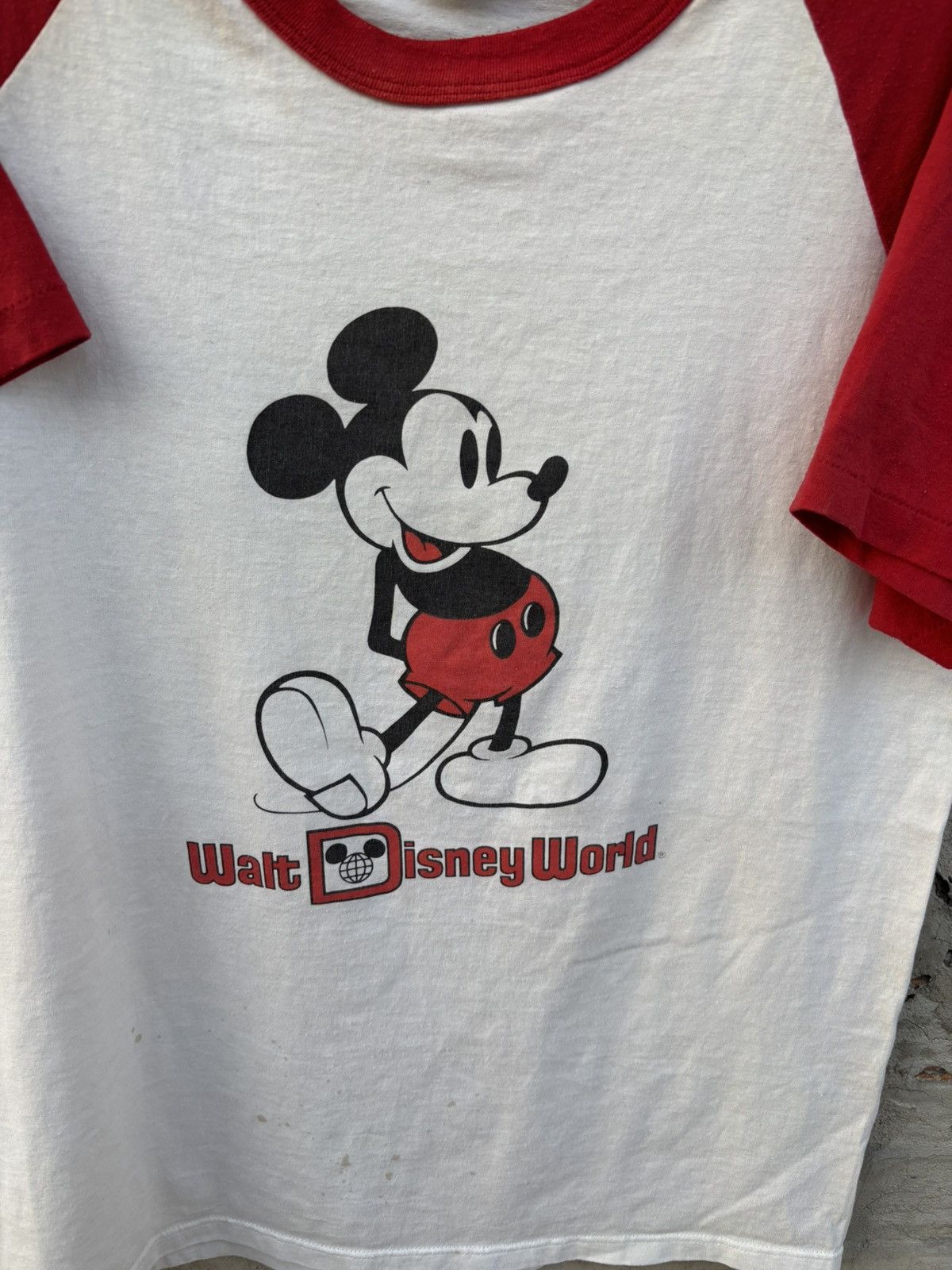 Vintage Vintage 80s Walt Disney World Mickey Mouse Raglan Size US XL / EU 56 / 4 - 4 Thumbnail