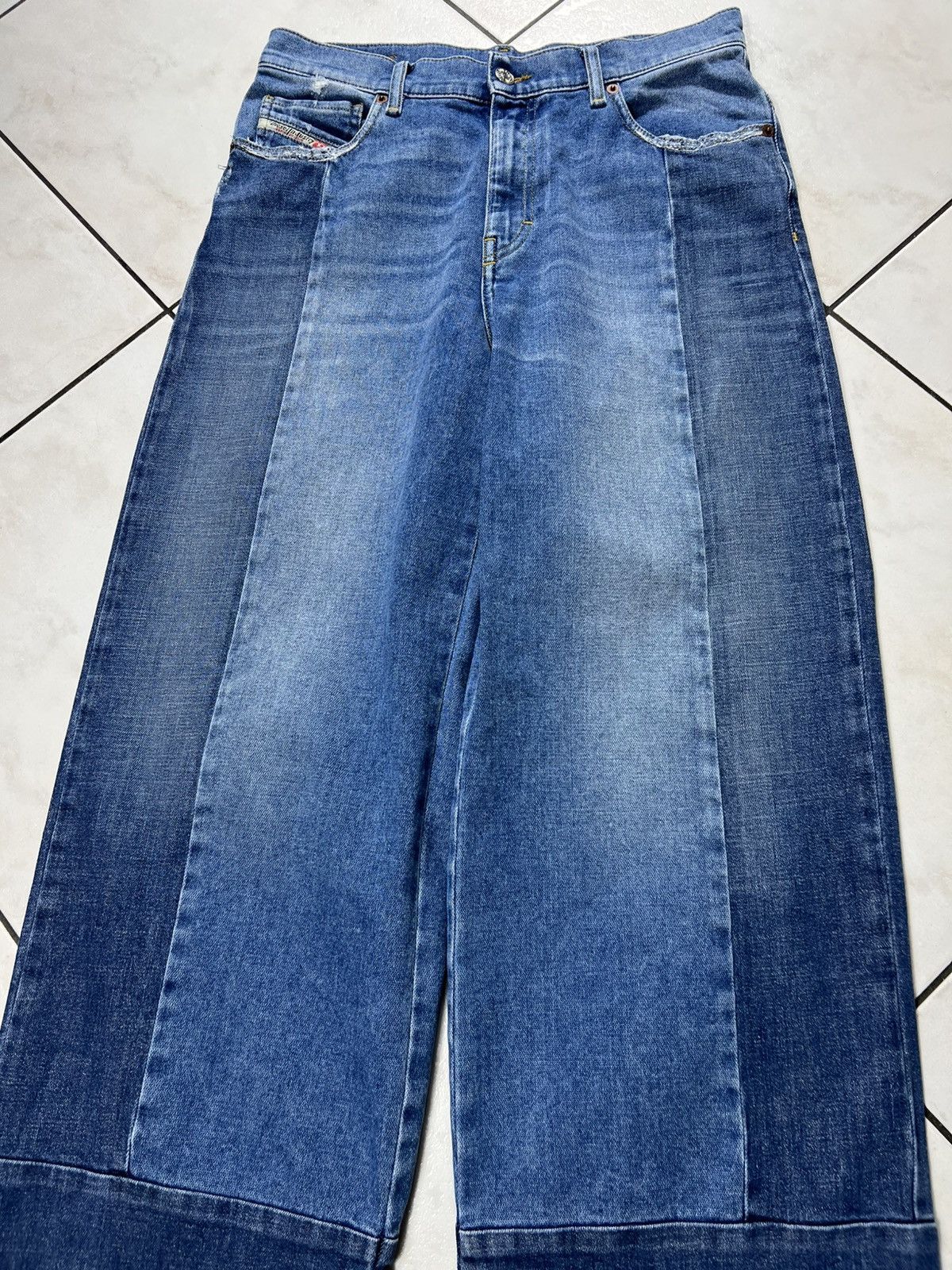 Diesel Diesel Widee-x baggy denim jeans pants wide patchwork washed Size 30" / US 8 / IT 44 - 4 Thumbnail