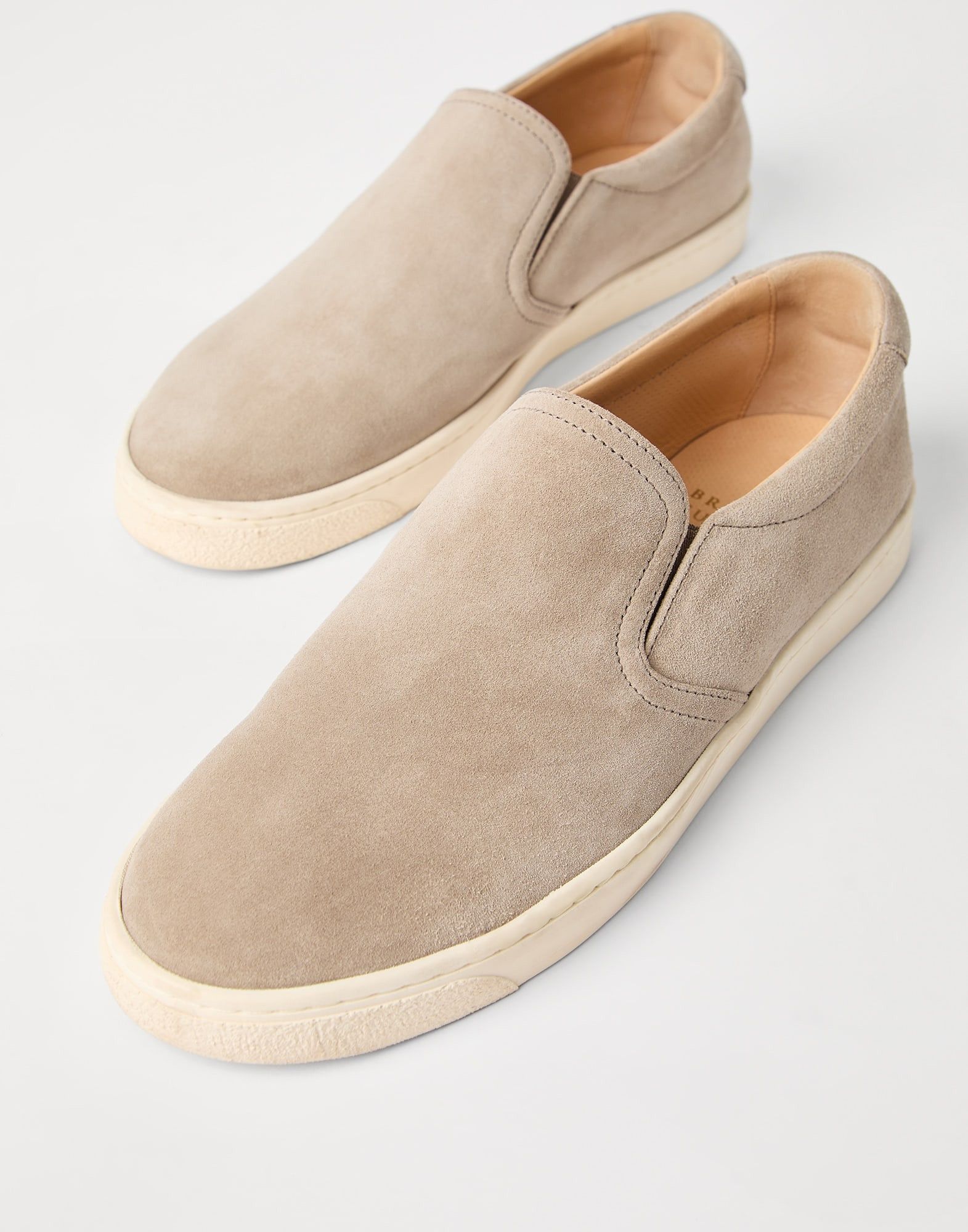 Brunello Cucinelli o1la1rc1a0326 Washed Suede Slip-On in Beige Size US 9 / EU 42 - 4 Thumbnail
