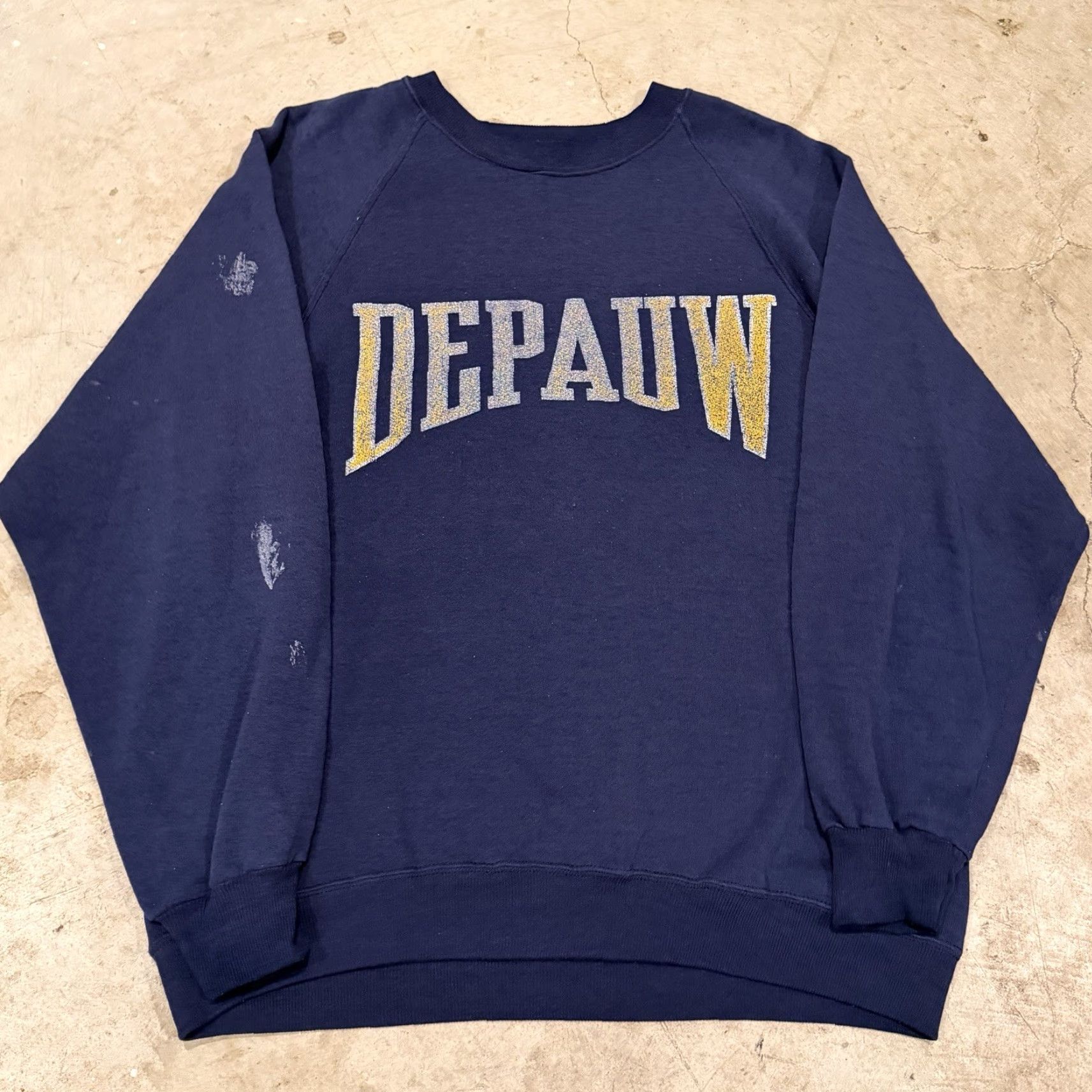 Vintage VINTAGE Depauw Sweatshirt Crewneck Mens L Blue 90s Distressed Pullover Large Mens Size US L / EU 52-54 / 3 - 2 Thumbnail
