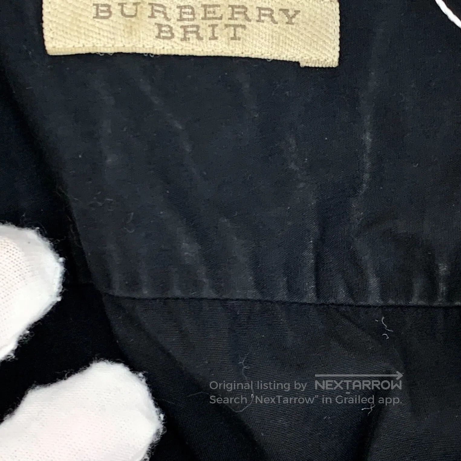 Burberry Burberry Black Cotton Lapel Single Breasted Long Sleeve Sh Size US L / EU 52-54 / 3 - 7 Thumbnail