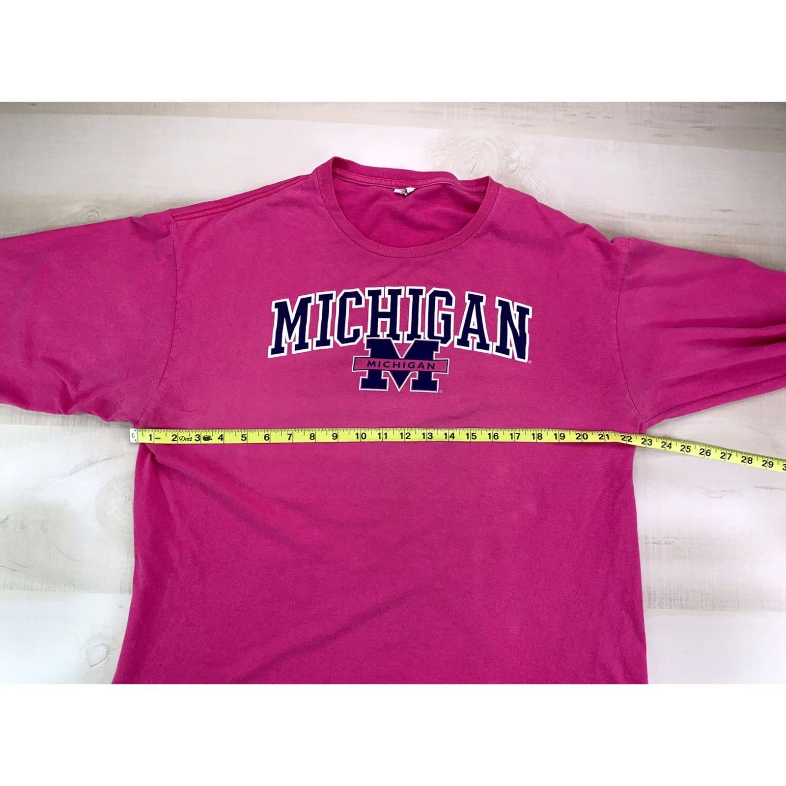 Pinko Vintage Pink Long Sleeve Shirt Michigan Graphics Womens XL Cotton Blend 90s Sports College University T-Shirt Size XL / US 12-14 / IT 48-50 - 6 Thumbnail