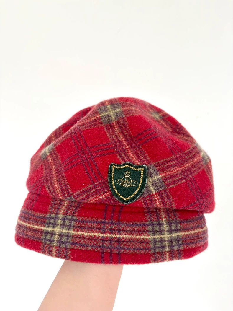 Vivienne Westwood Vivienne Westwood Old red checked painter's cap newsboy ha Size ONE SIZE - 2 Thumbnail