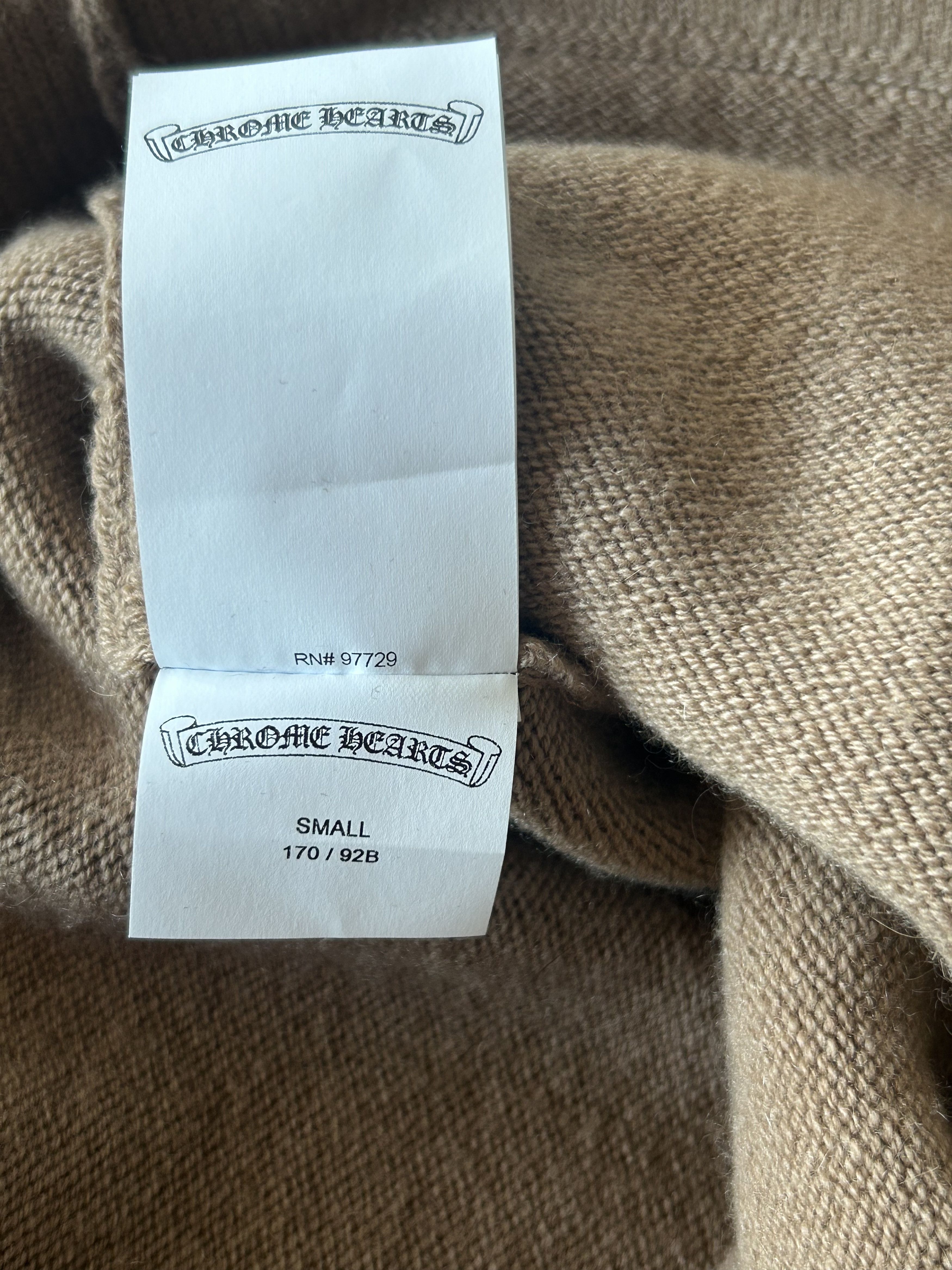 Chrome Hearts Chrome Hearts Brown Triple Cross Patch Cashmere Cardigan Size US S / EU 44-46 / 1 - 6 Thumbnail