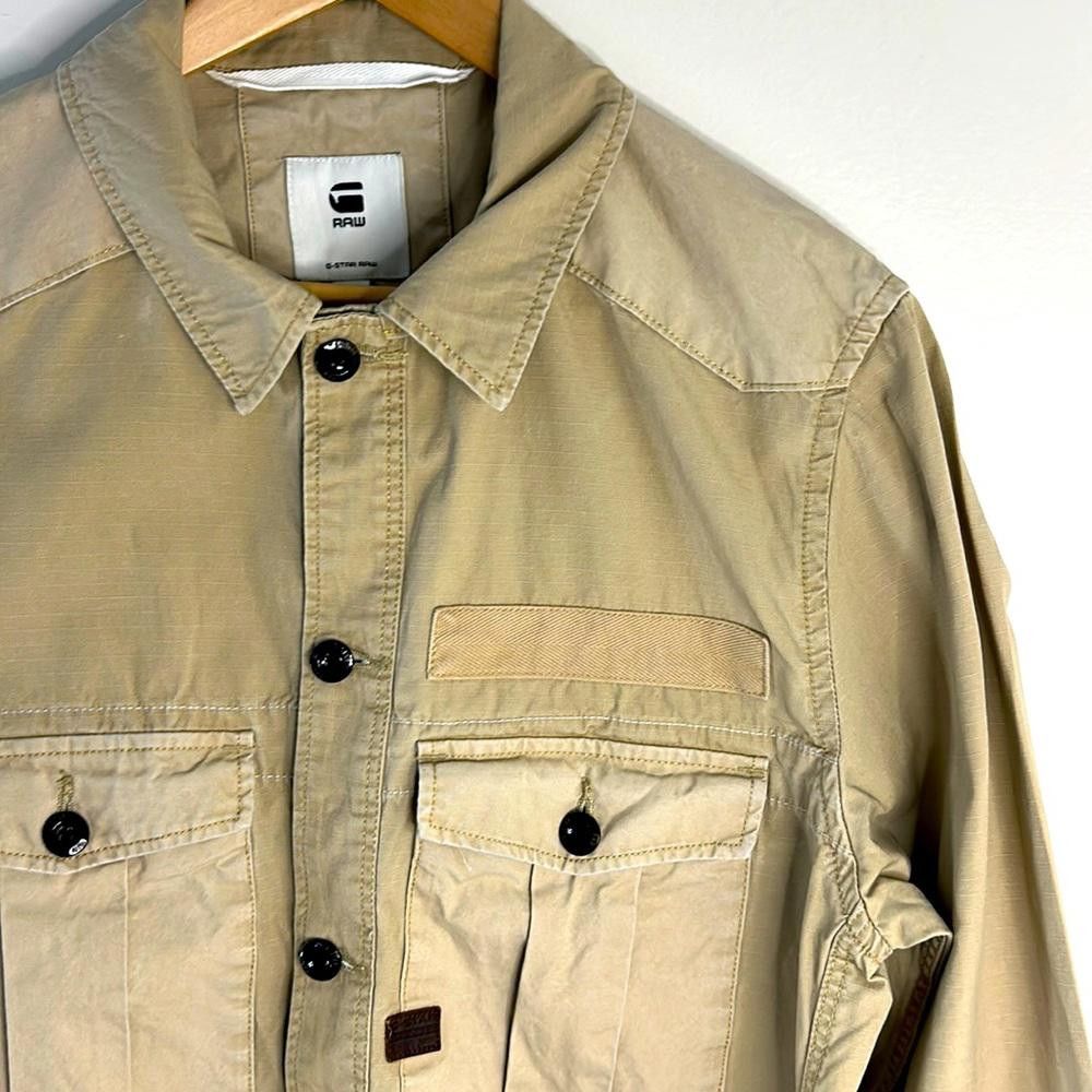 Designer G-Star RAW - Field Jkt Shirt - Lg - Khaki Ripstop - 100% Ctn Size US L / EU 52-54 / 3 - 1 Thumbnail