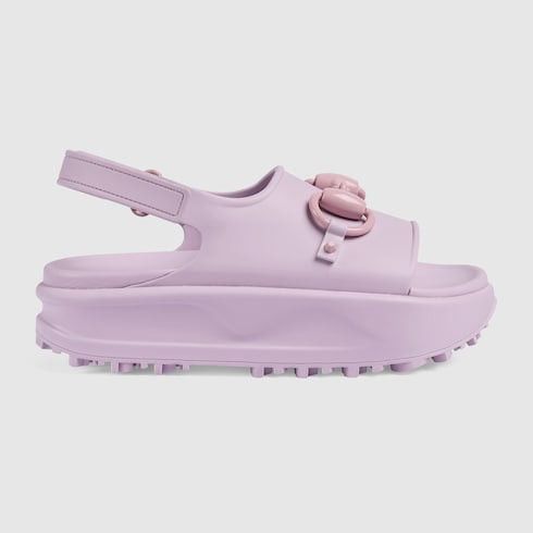 image of Gucci Horsebit Platform Sandals Size 35 in Purple, Women's