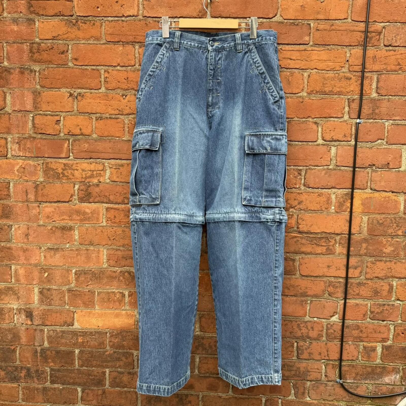 Other Vintage baileys point zip off denim cargo jeans 00s 32x30 Size US 32 / EU 48 - 1 Thumbnail