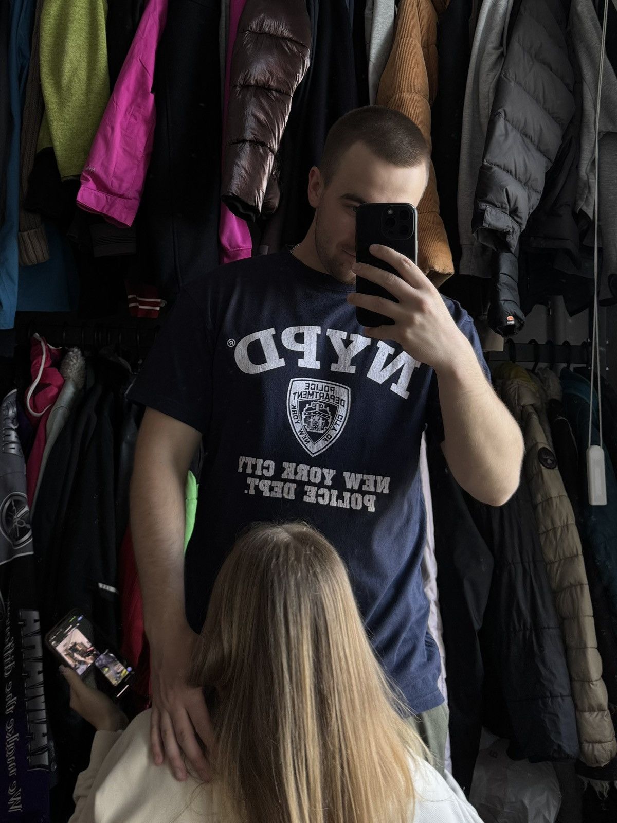 Vintage NYPD Police tee blue big logo vintage Size US L / EU 52-54 / 3 - 3 Thumbnail