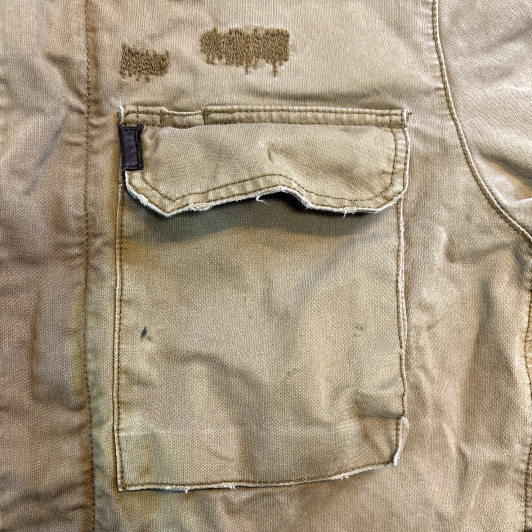 American Eagle Outfitters American Eagle Military Jacket Full Zip Men L Khaki Beige German Flag Distressed Style Shirt? Size US L / EU 52-54 / 3 - 2 Thumbnail