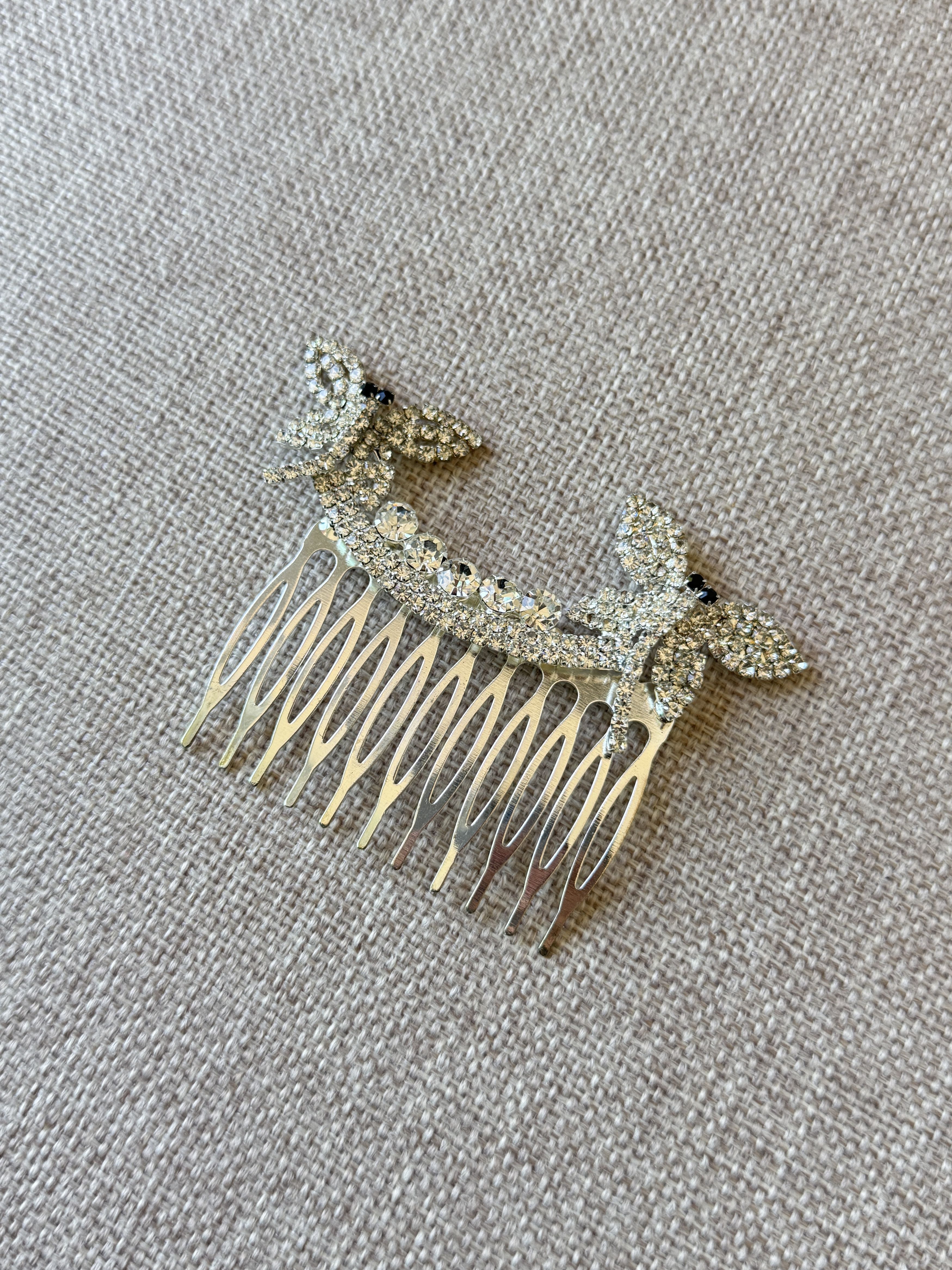 Other Silver Rhinestone Butterfly Hair Comb Size ONE SIZE - 2 Thumbnail