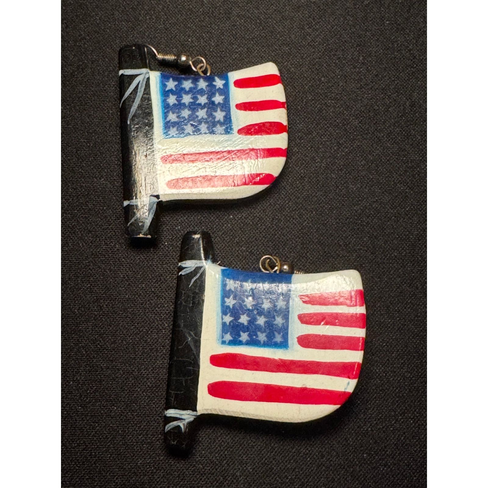 Other Vintage Wood American Flag Pierced Earrings (very light) Size ONE SIZE - 1 Thumbnail