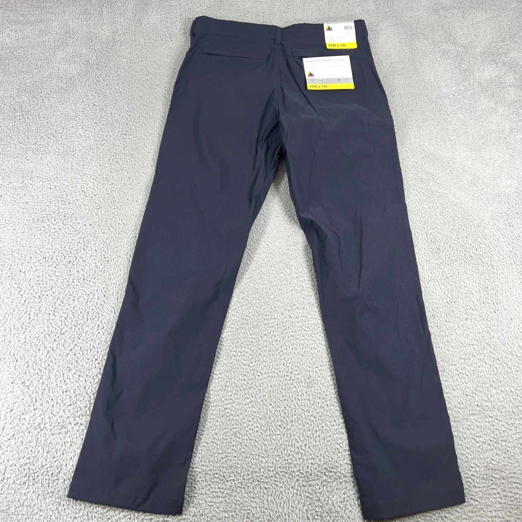 Vintage UB Tech Chino Pants Mens 32x34 Navy Adjustable Waist Stretch Quick Dry Water Resistant Pockets Classic Regular Straight 34 Inseam New with Tags Size US 32 / EU 48 - 4 Thumbnail