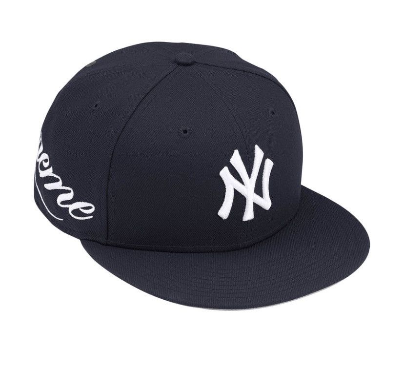 New Era × Supreme Supreme New Era Script Beanie Navy Blue | Grailed