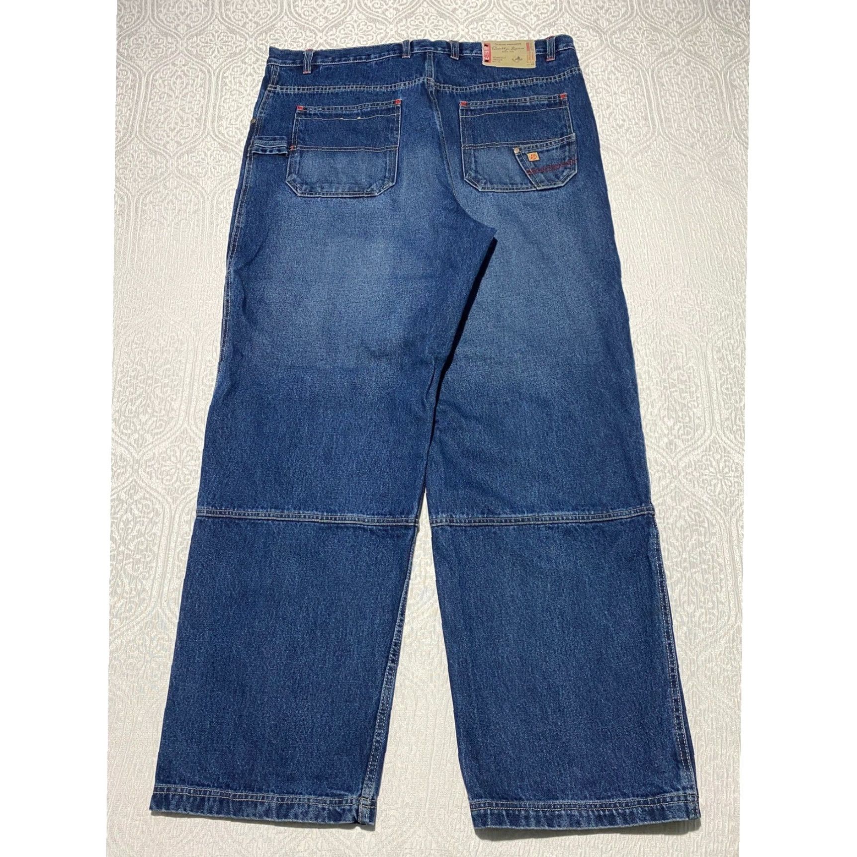 Express VINTAGE Brooklyn Xpress Jeans Men 40x34 Blue Wide Leg Carpenter Denim Y2K Size US 40 / EU 56 - 3 Thumbnail