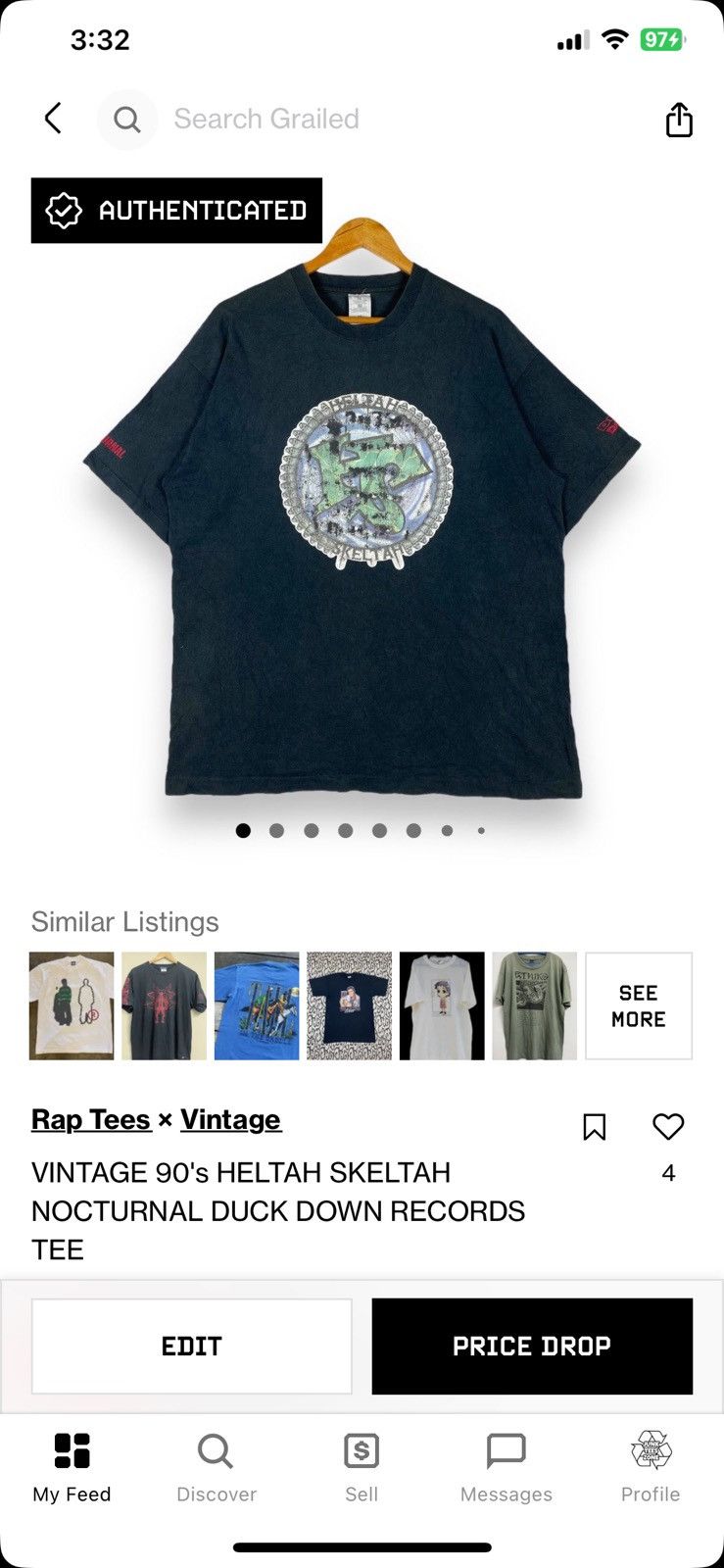 Rap Tees × Vintage VINTAGE 90's HELTAH SKELTAH NOCTURNAL DUCK DOWN RECORDS TEE Size US XL / EU 56 / 4 - 12 Thumbnail