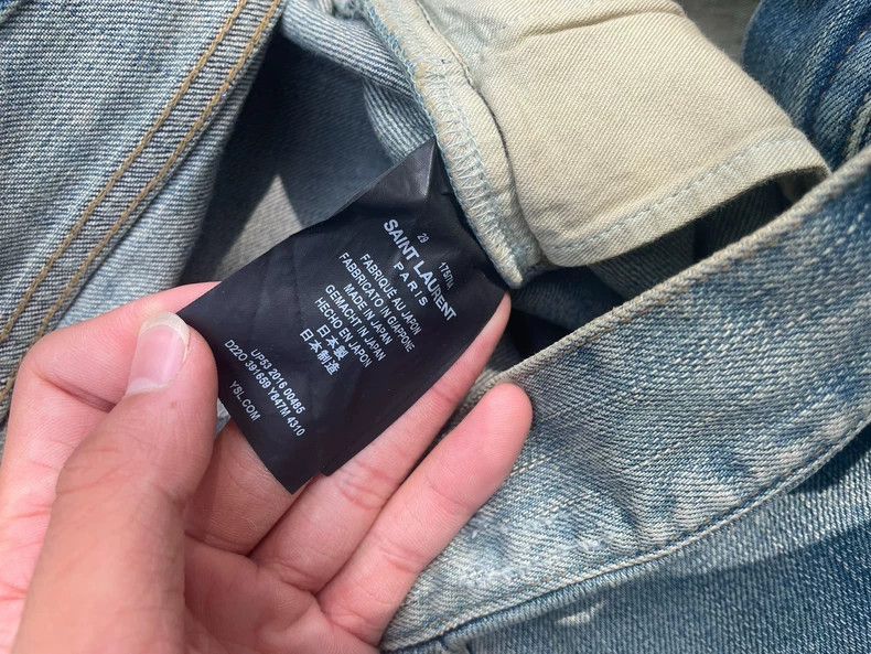 Saint Laurent Paris Saint Laurent Paris Black chain washed blue jeans Size US 29 - 3 Thumbnail