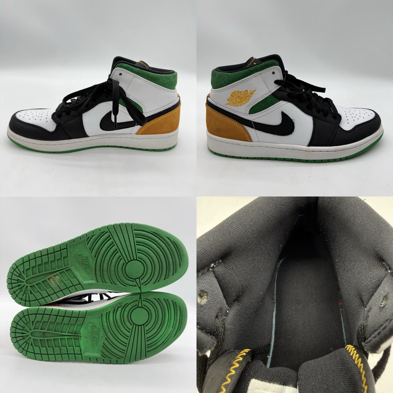 Jordan Brand Nike Air Jordan 1 Mid SE Oakland Men's 8.5 White/Laser Orange/Black/Lucky Green Sneakers 852542-101 Size US 9 / EU 42 - 8 Thumbnail