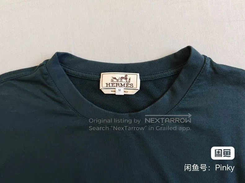 Other Hermes Men's short-sleeve T-shirt, peacock blue, horse lea Size US M / EU 48-50 / 2 - 2 Thumbnail