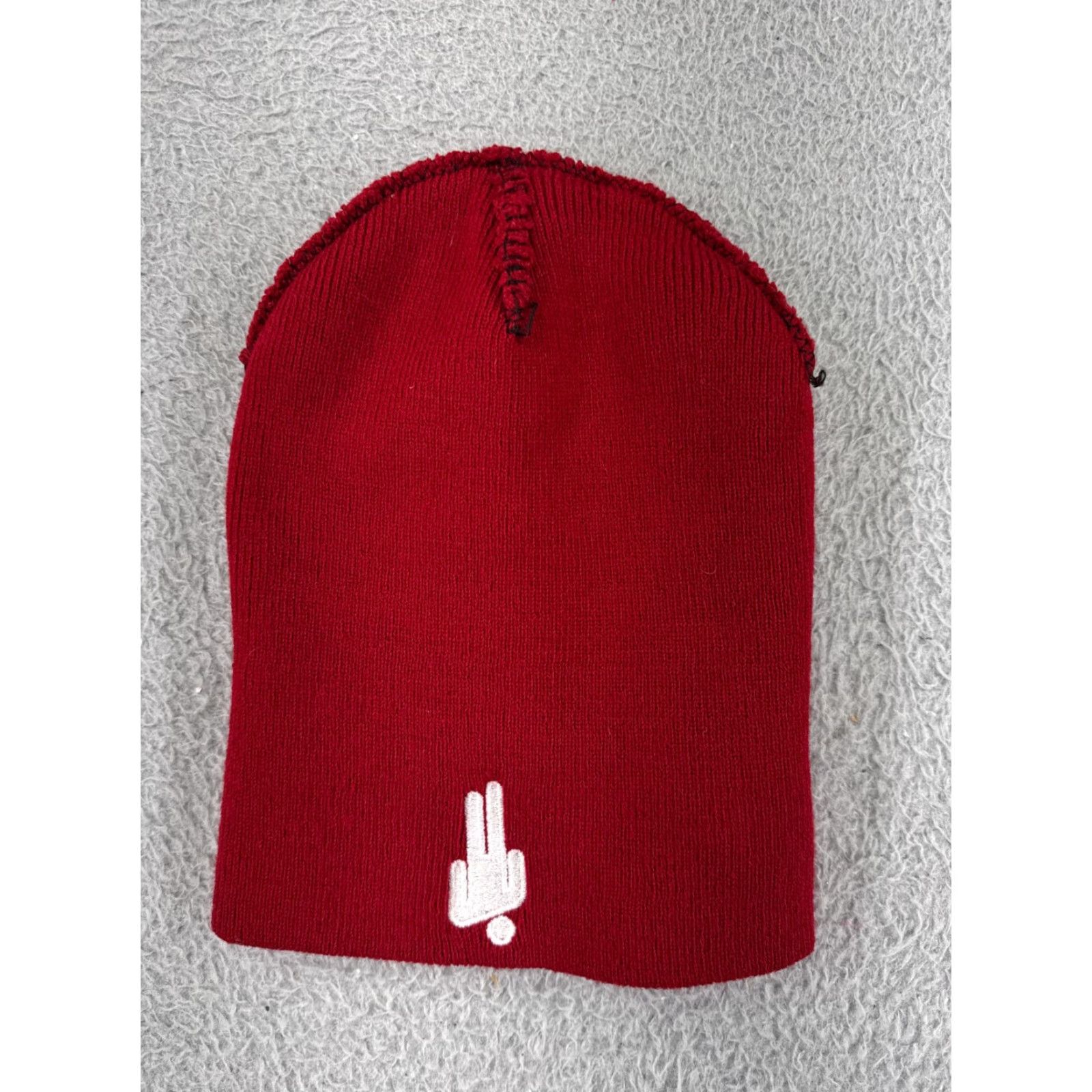 Vintage Dancing Man Beanie Toque Adult One Size Red Knit 100% Acrylic Ski Snowboard Snow Beanie Hat Mens Size ONE SIZE - 4 Thumbnail
