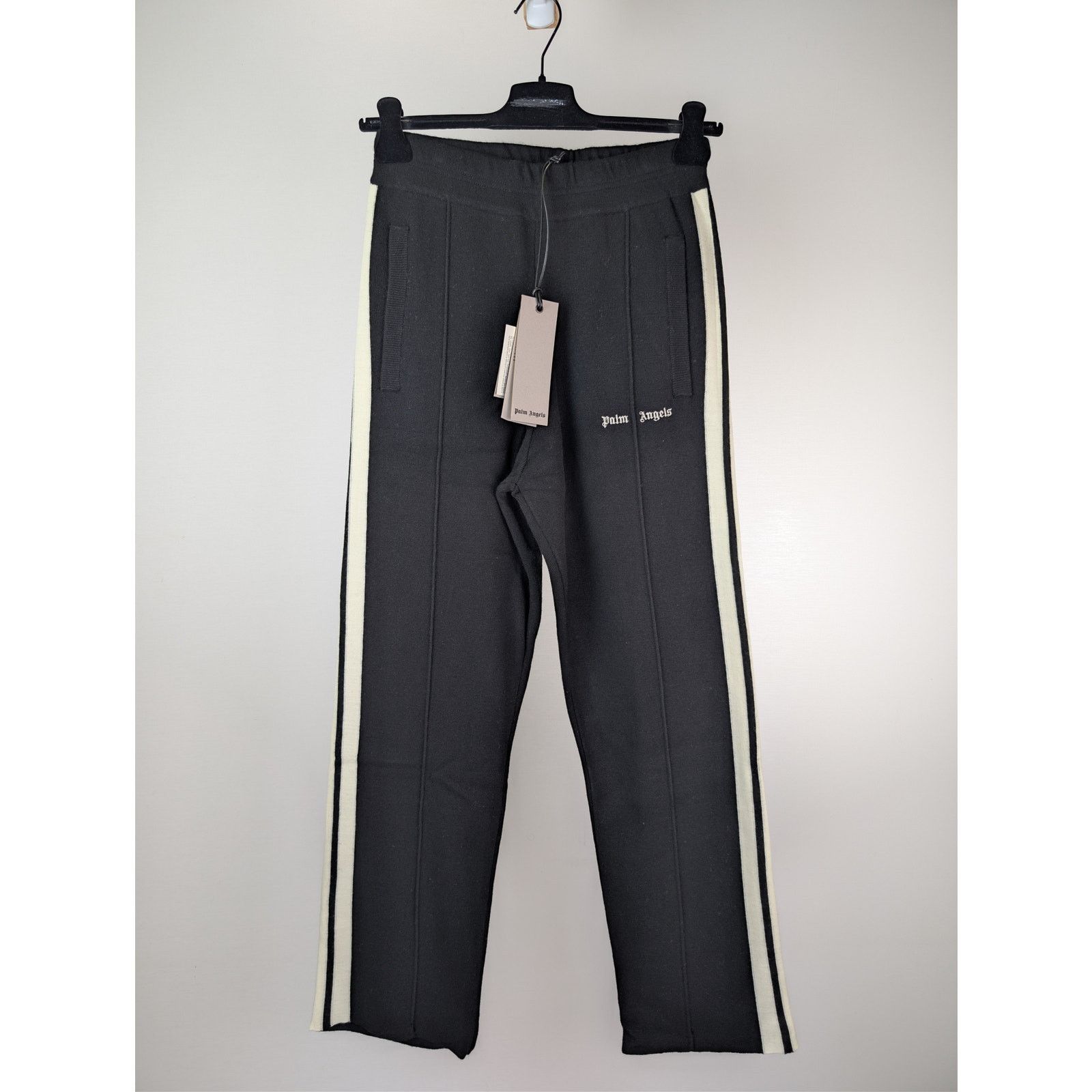 Palm Angels o1rshd1 Classic Logo Knit Track Pants in Black / Off White Size US 36 / EU 52 - 8 Thumbnail
