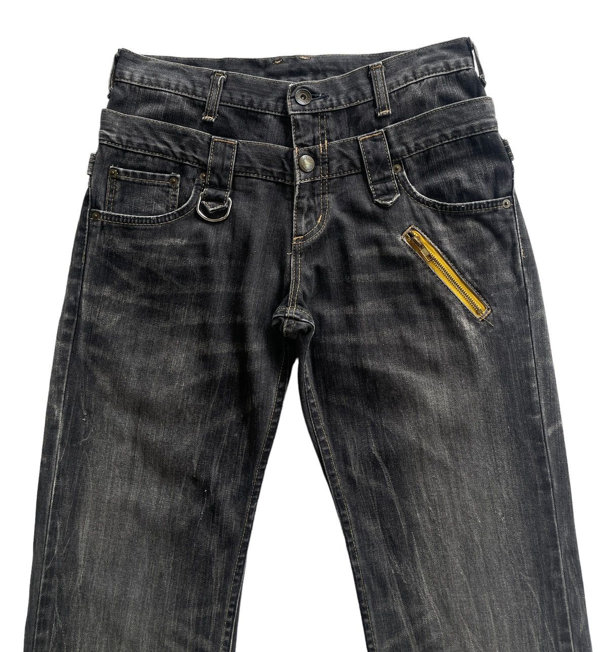 Japanese Brand Vintage Wrangler Double Waist Avantgarde Denim Size US 30 / EU 46 - 3 Thumbnail