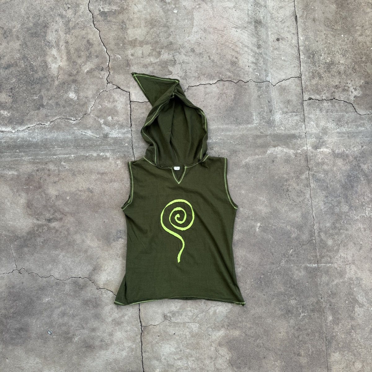 Vintage Vintage Goblin Spiral Fairy Core Hooded Tank Top Size M / US 6-8 / IT 42-44 - 5 Thumbnail