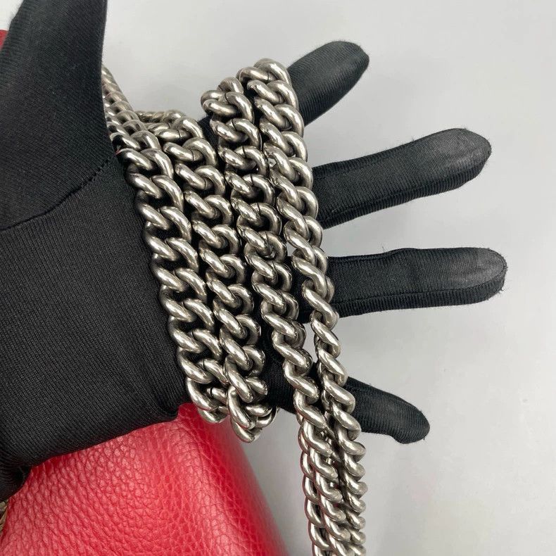 Gucci Gucci Red Leather Shoulder Bag with Buckle-2506 Size ONE SIZE - 7 Thumbnail
