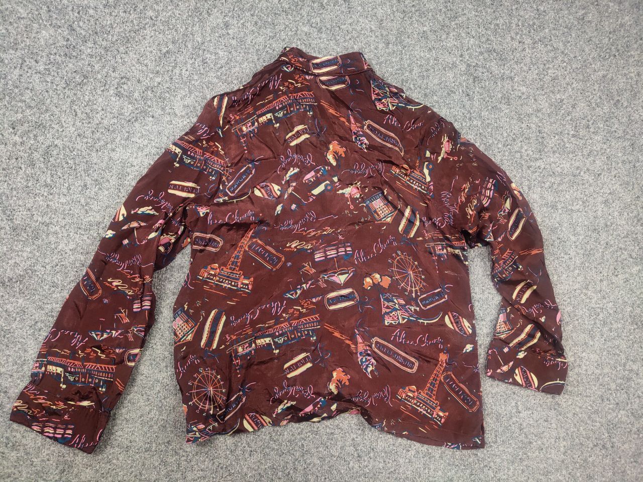 Alexa Chung Alexa Chung Design Blouse Burgundy Button Up Satin Shirt Size S / US 4 / IT 40 - 8 Thumbnail