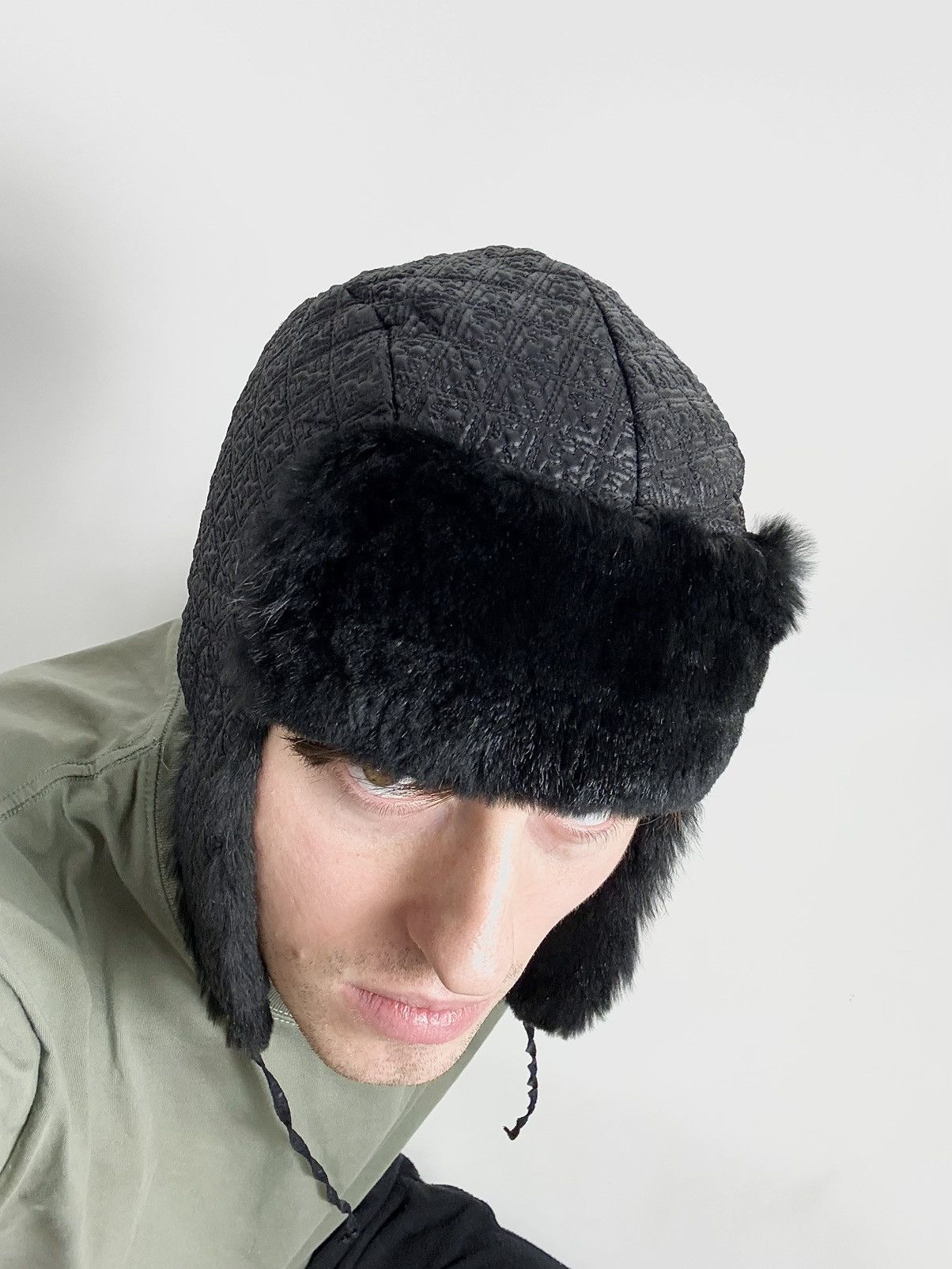 Fendi Fendi Fur FF Monogram Nylon Chapka Hat Size ONE SIZE - 2 Thumbnail