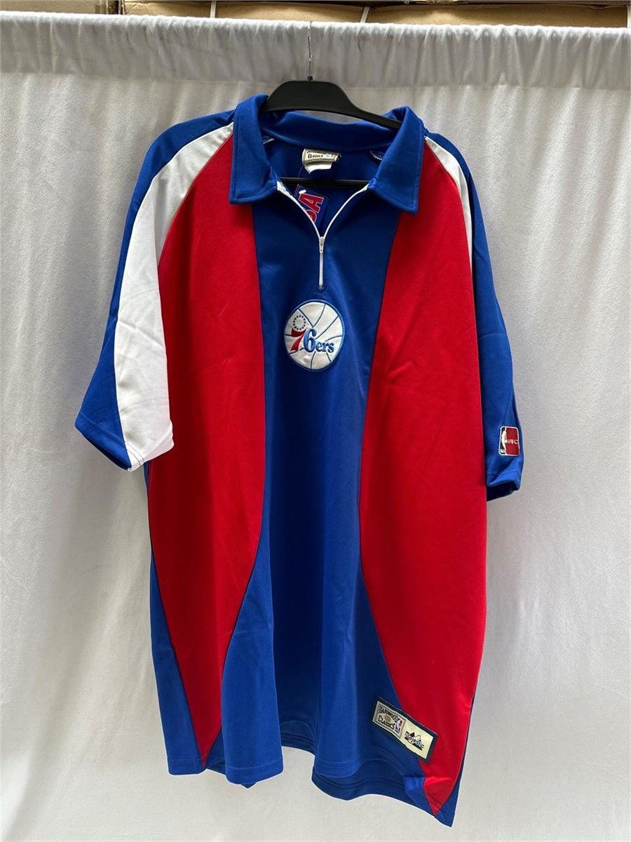 Majestic Majestic Phila. 76er NBA Hardwood 1/4 zip Warm-up Jersey NWT Size US XXL / EU 58 / 5 - 1 Thumbnail
