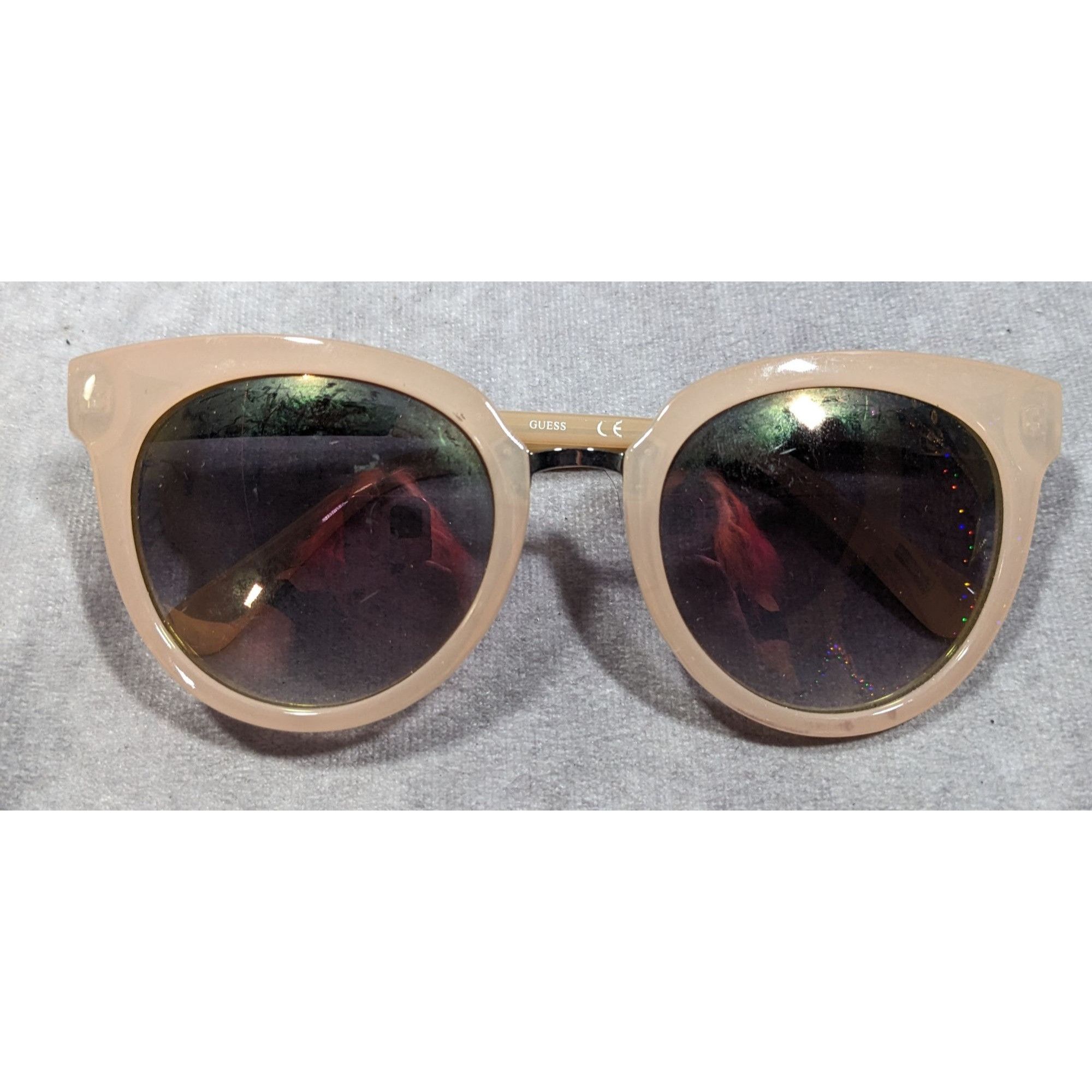 Guess Guess Chunky Retro Nude And Silver Tone Sunglasses Size ONE SIZE - 2 Thumbnail