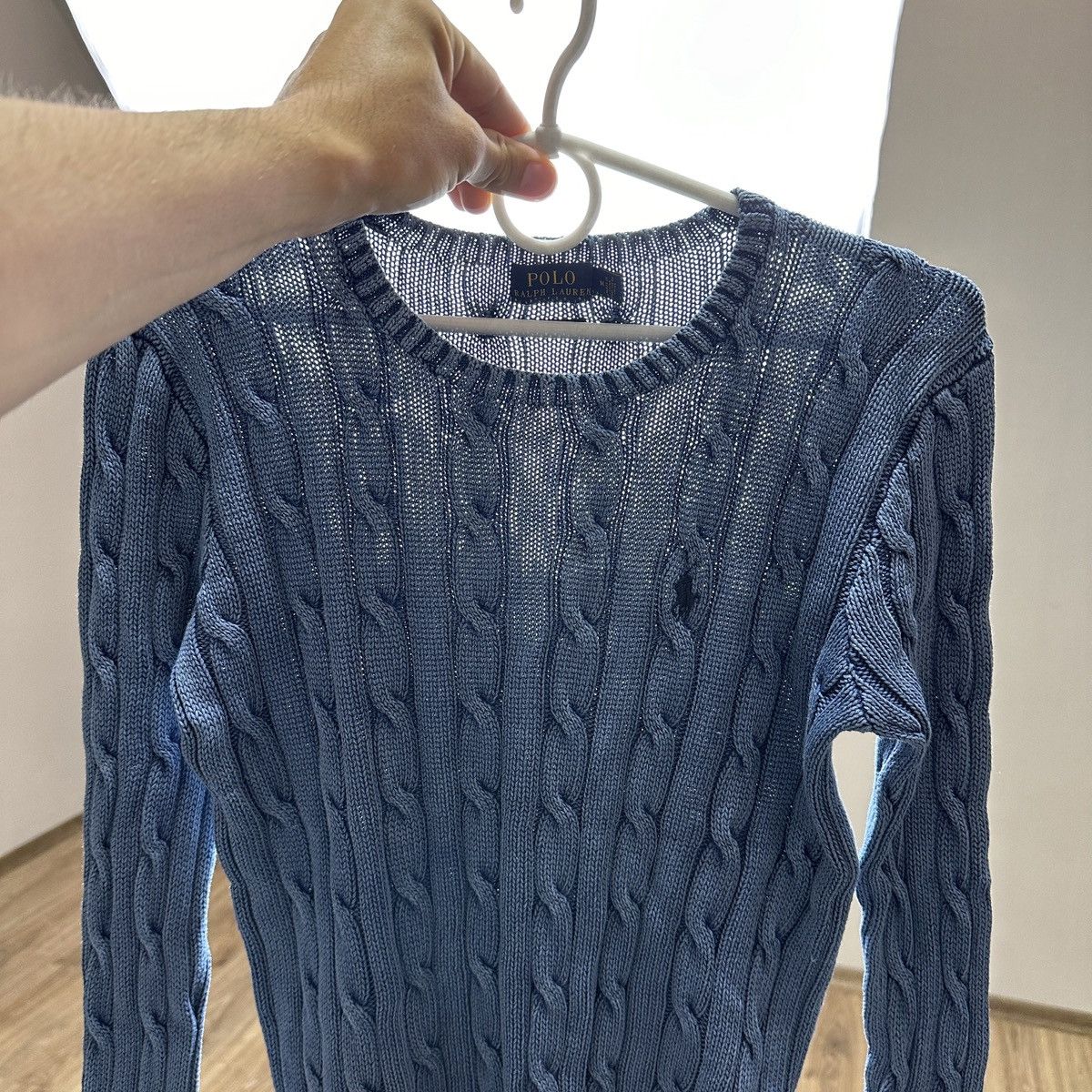 Polo Ralph Lauren Sky blue Pima cotton Cable Sweater Knitwear Ralph Lauren Size M / US 6-8 / IT 42-44 - 3 Thumbnail