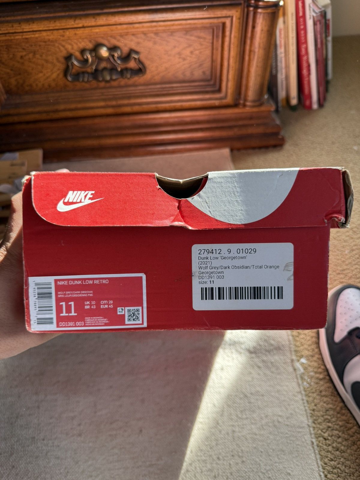 Nike Nike Dunk Low Retro Georgetown Size US 11 / EU 44 - 7 Thumbnail