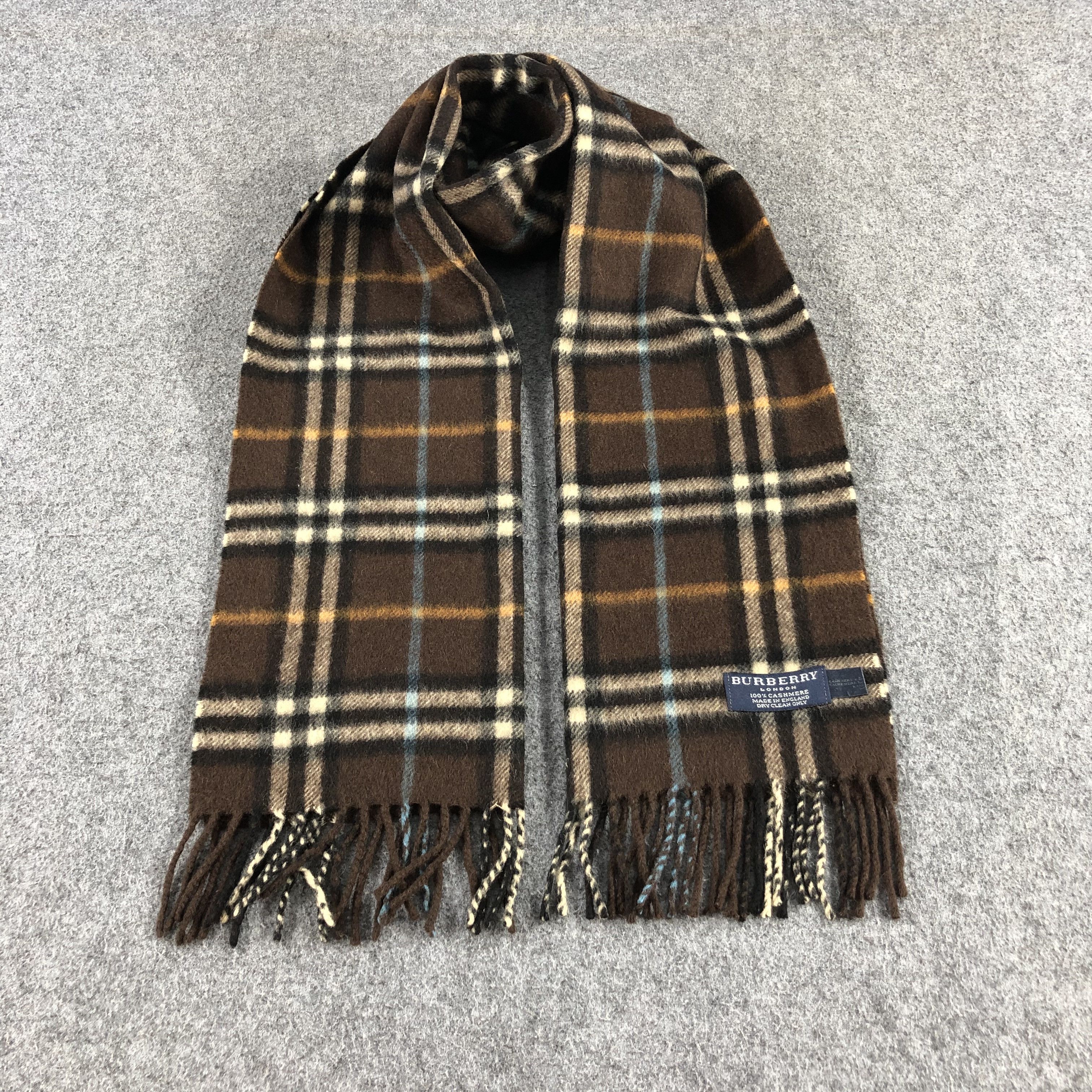 Burberry Burberry Nova Check Brown Scarf Muffler Cashmere V982 Size ONE SIZE - 1 Thumbnail