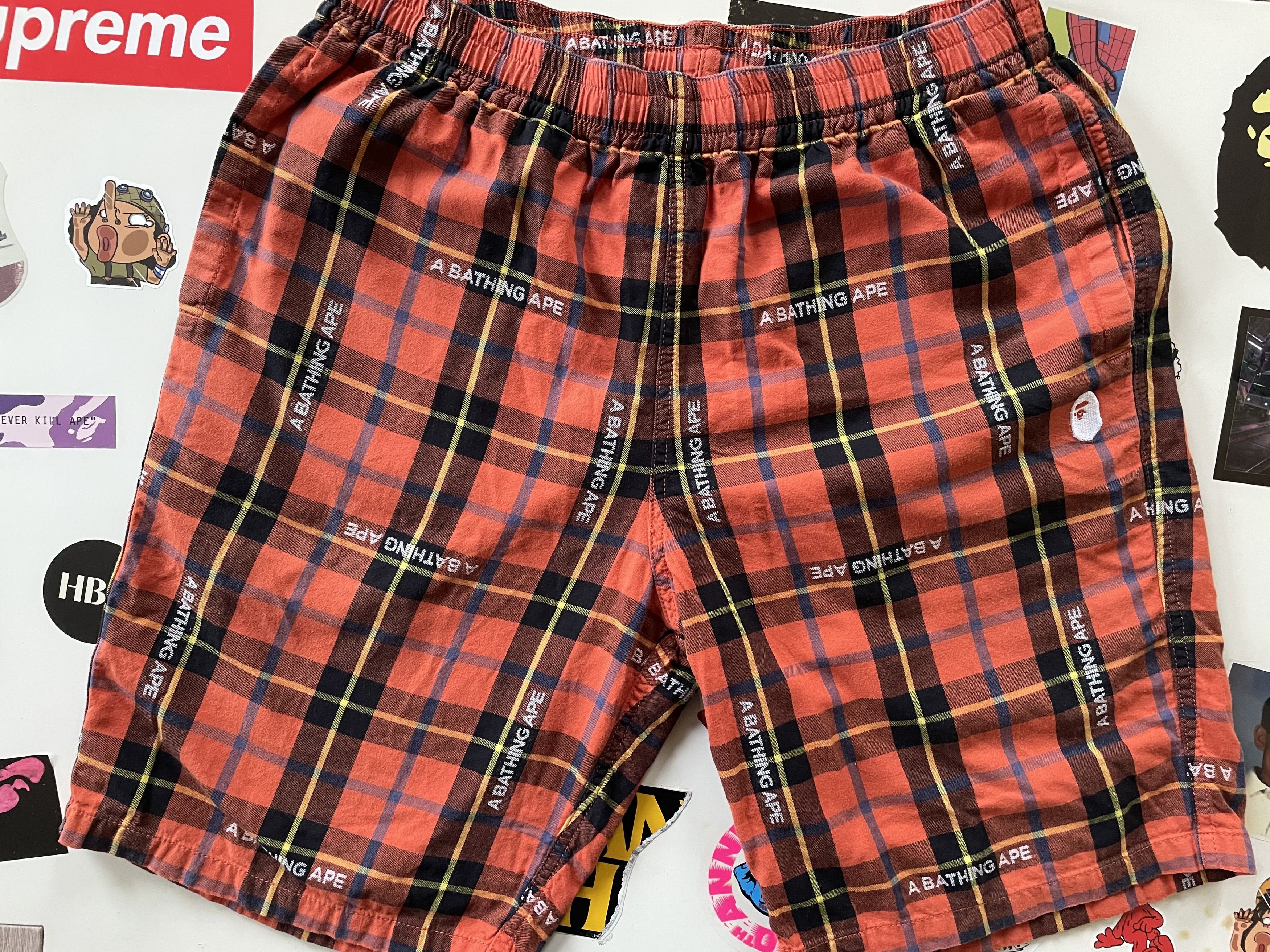 Bape Bape A Bathing Ape Check Plaid Shorts Size US 34 / EU 50 - 1 Thumbnail