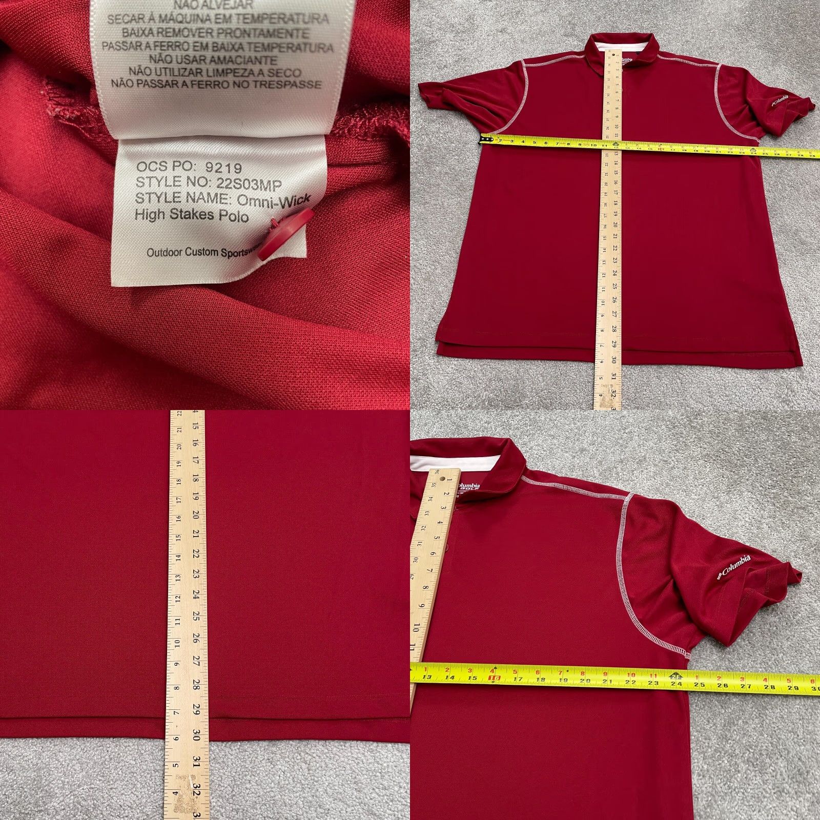 Vintage Columbia Golf Polo Shirt Mens XL Red Short Sleeve Omni Wick High Stakes Shirt Polo Outdoor Size US XL / EU 56 / 4 - 8 Thumbnail