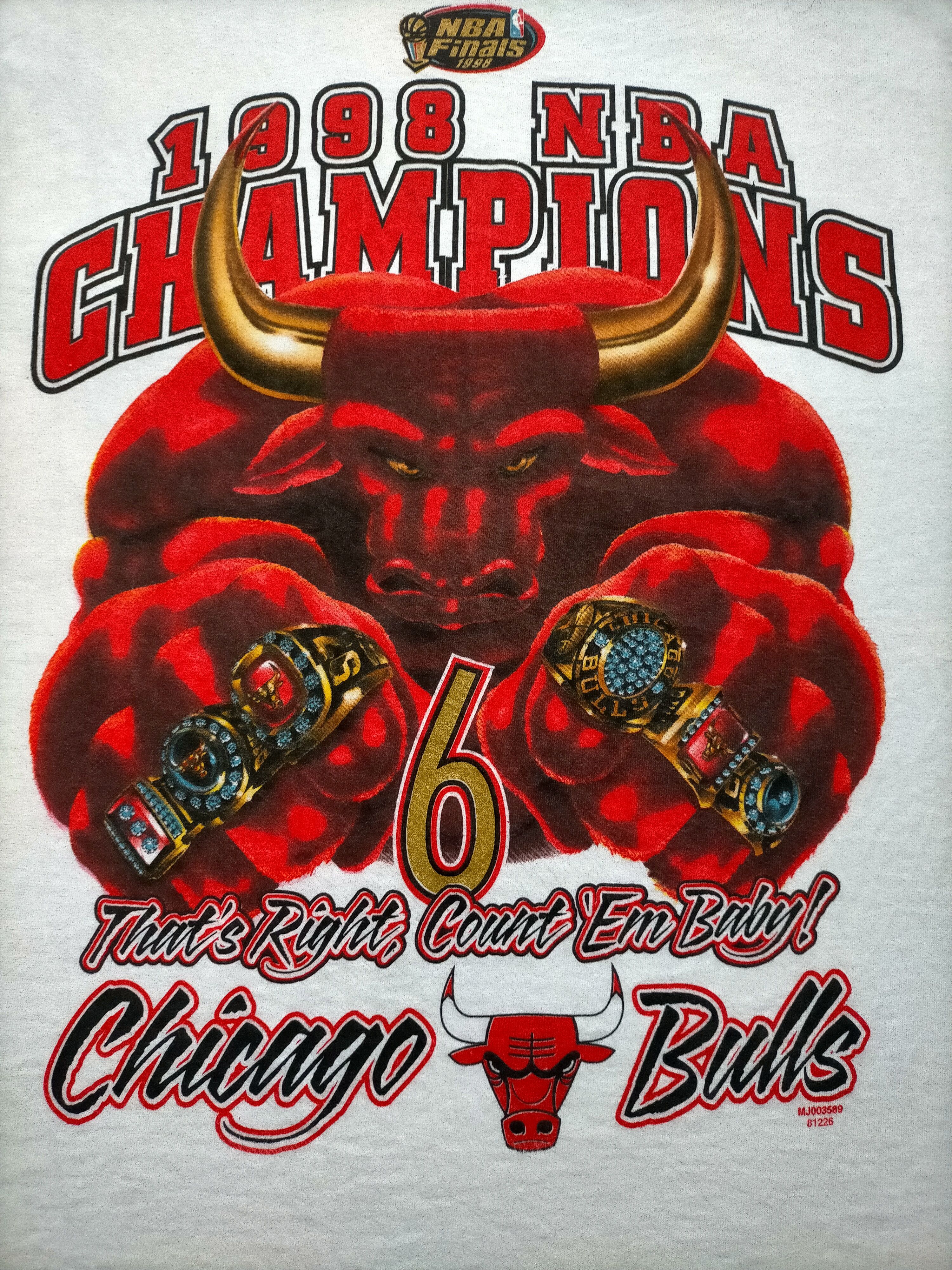 NBA Vintage 1998 NBA Champions x Chicago Bulls tee Size US L / EU 52-54 / 3 - 3 Thumbnail