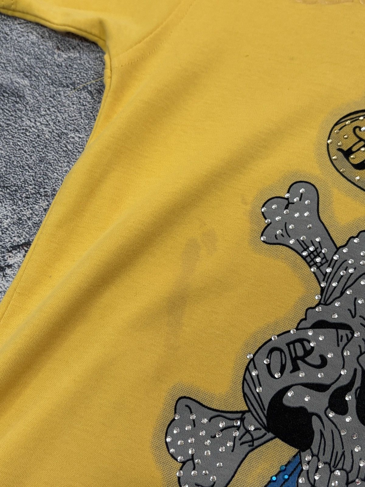 Ed Hardy Ed Hardy "Death or Glory" Yellow Tattoo Rhinestone Tee M Size US M / EU 48-50 / 2 - 12 Thumbnail
