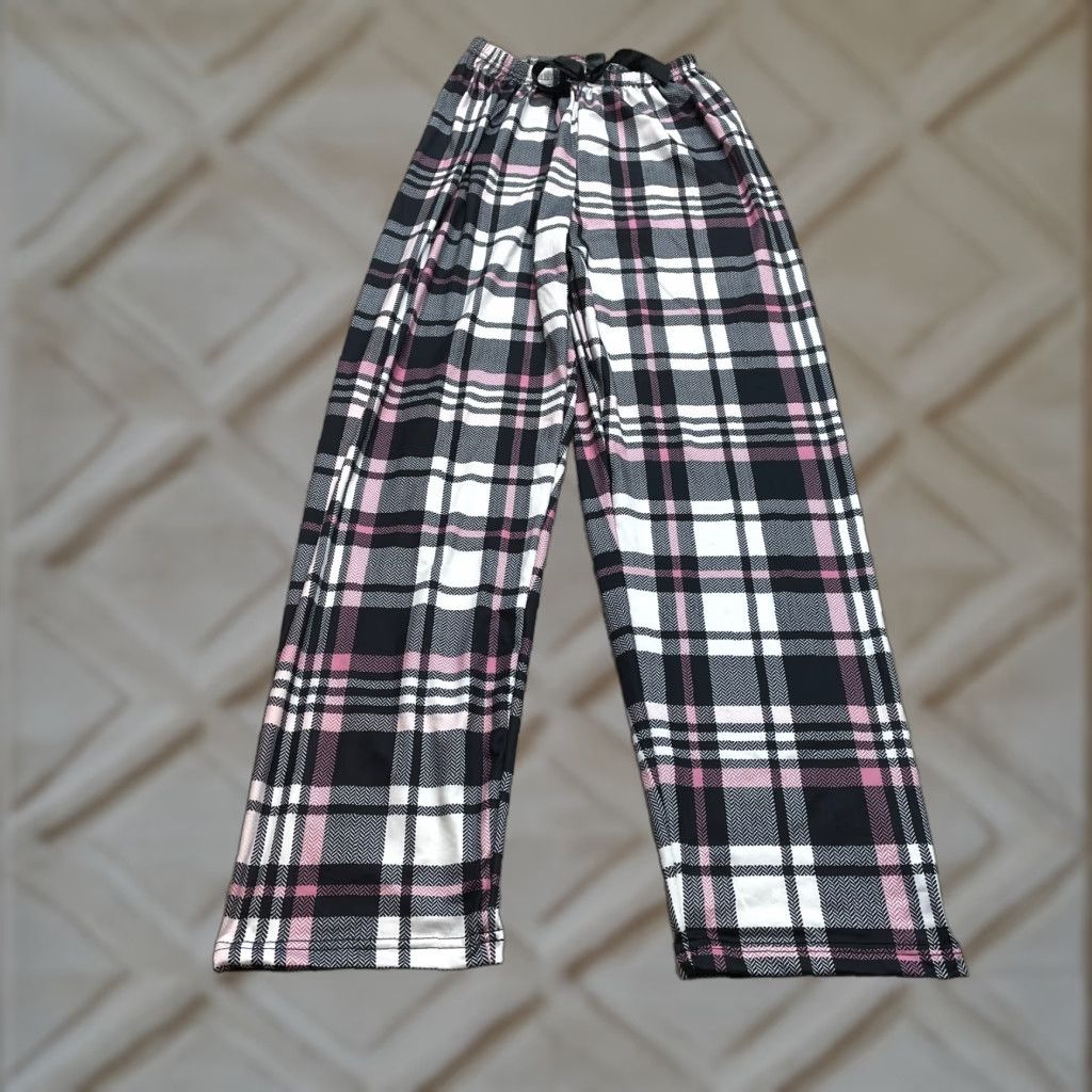 Pinko Unbranded Plaid Pajama Pants Womens Small White Gray Pink Soft Polyester 22x28 S Multicolor Size 28" / US 6 / IT 42 - 1 Thumbnail