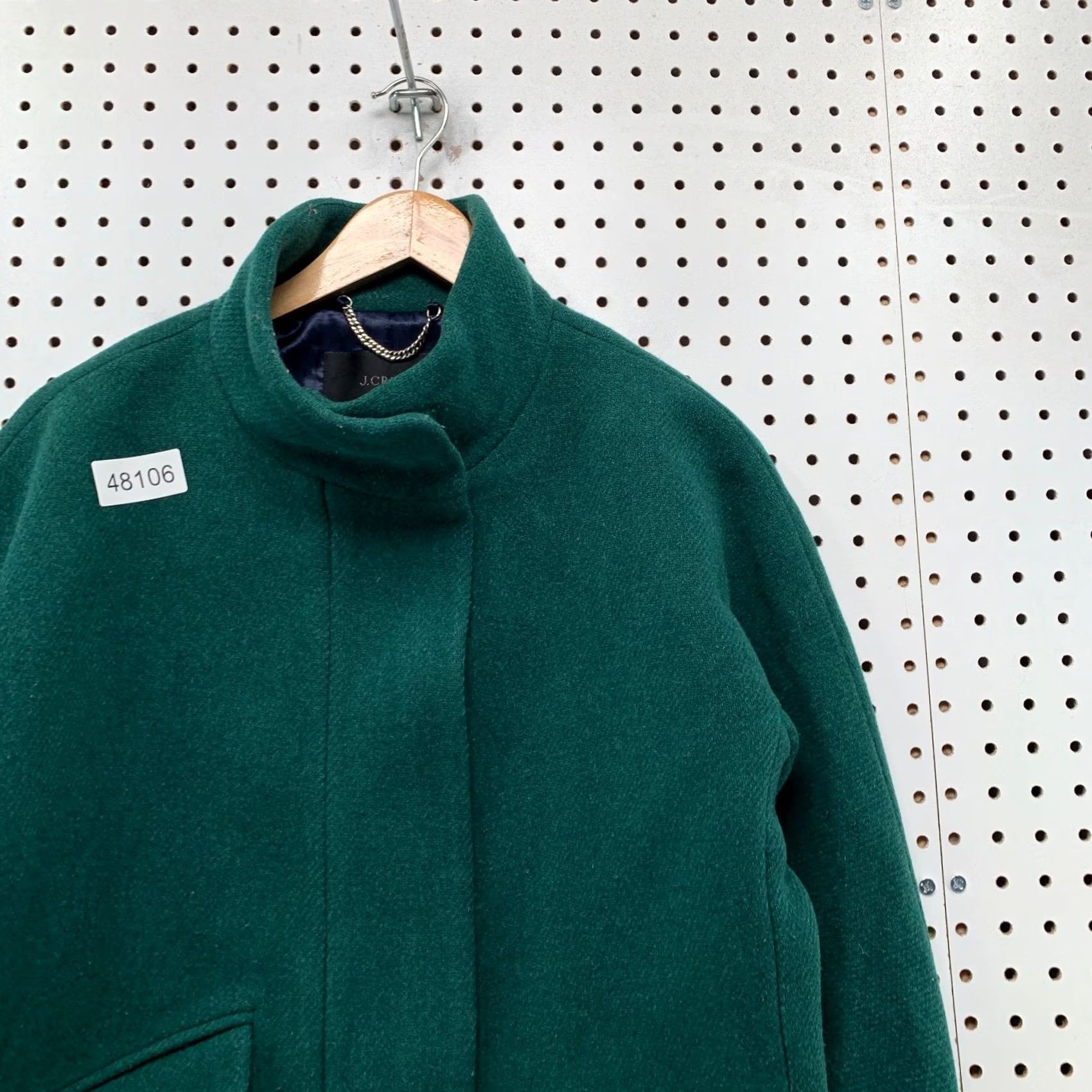 J.Crew J.CREW Italian Wool Coat Womens Size 8 Green Stadium Cloth Wool Blend Overcoat Shirt Size M / US 6-8 / IT 42-44 - 7 Thumbnail