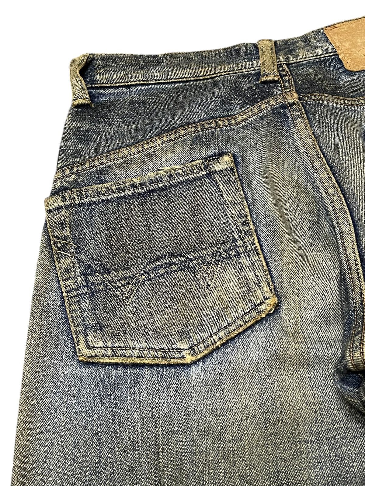 Edwin × If Six Was Nine × Levi's Edwin 505 Selvedge Muddy Wash Distressed Loose Jeans Size US 29 - 15 Thumbnail