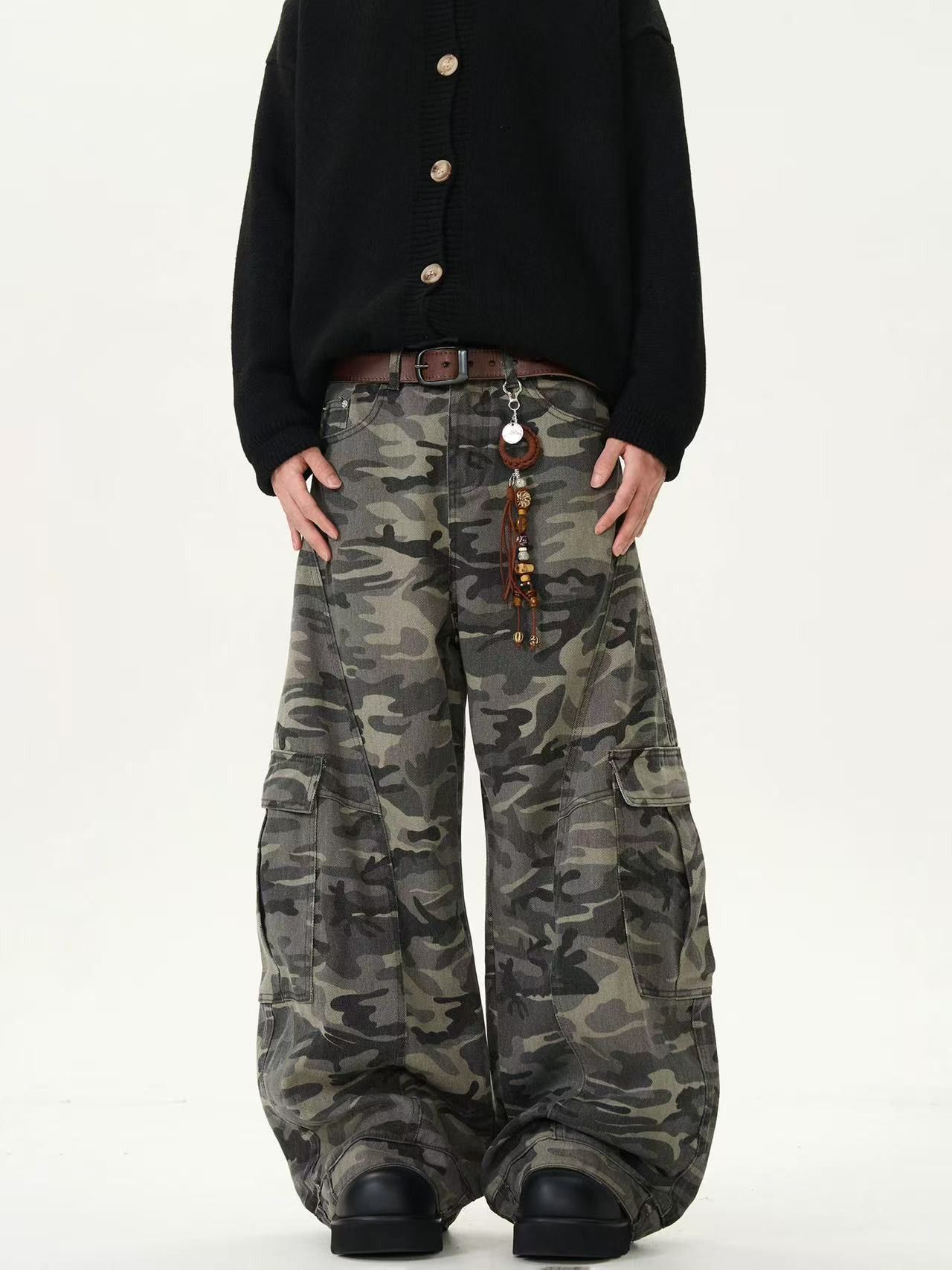 Japanese Brand American retro camouflage wide-leg cargo jeans Size US 32 / EU 48 - 3 Thumbnail