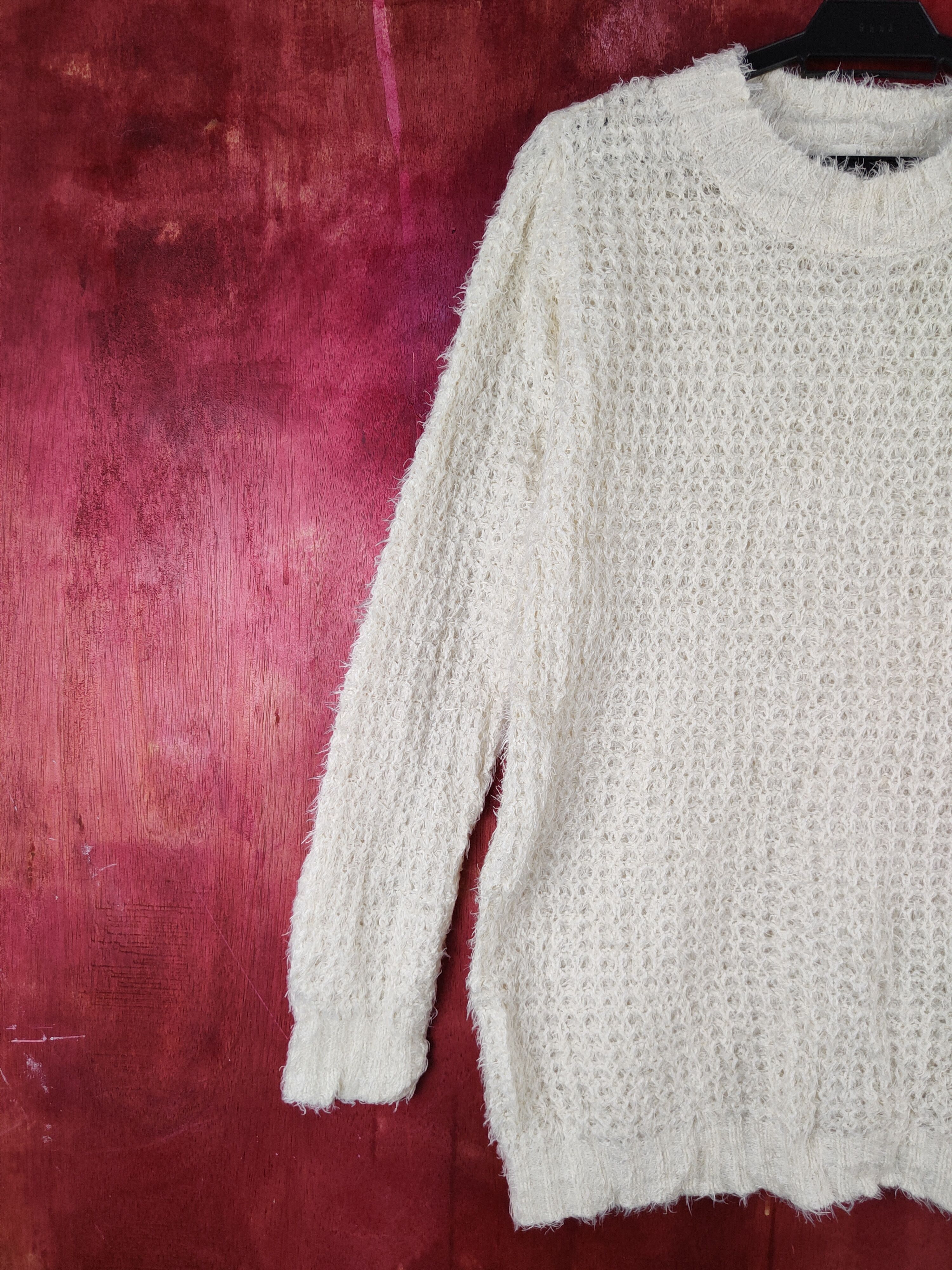 GU × Japanese Brand GU Cream Shag Shaggy Fur Mohair Knitwear #S2091 Size M / US 6-8 / IT 42-44 - 3 Thumbnail