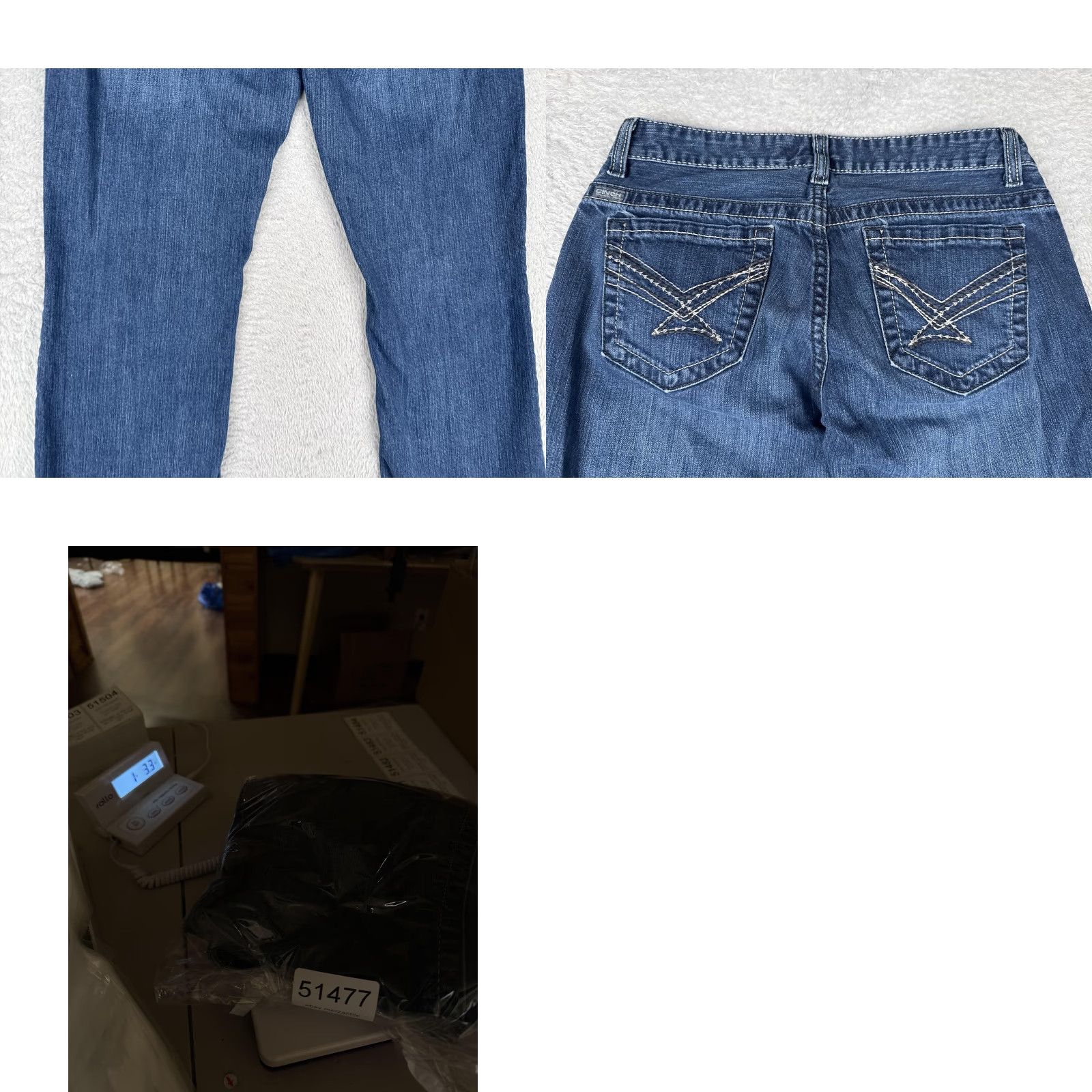 Vintage Cinch Jeans Womens 27x28 Blue Stretch Denim Ada Bootcut Mid Rise Western Cowgirl Size 27" / US 4 / IT 40 - 10 Thumbnail