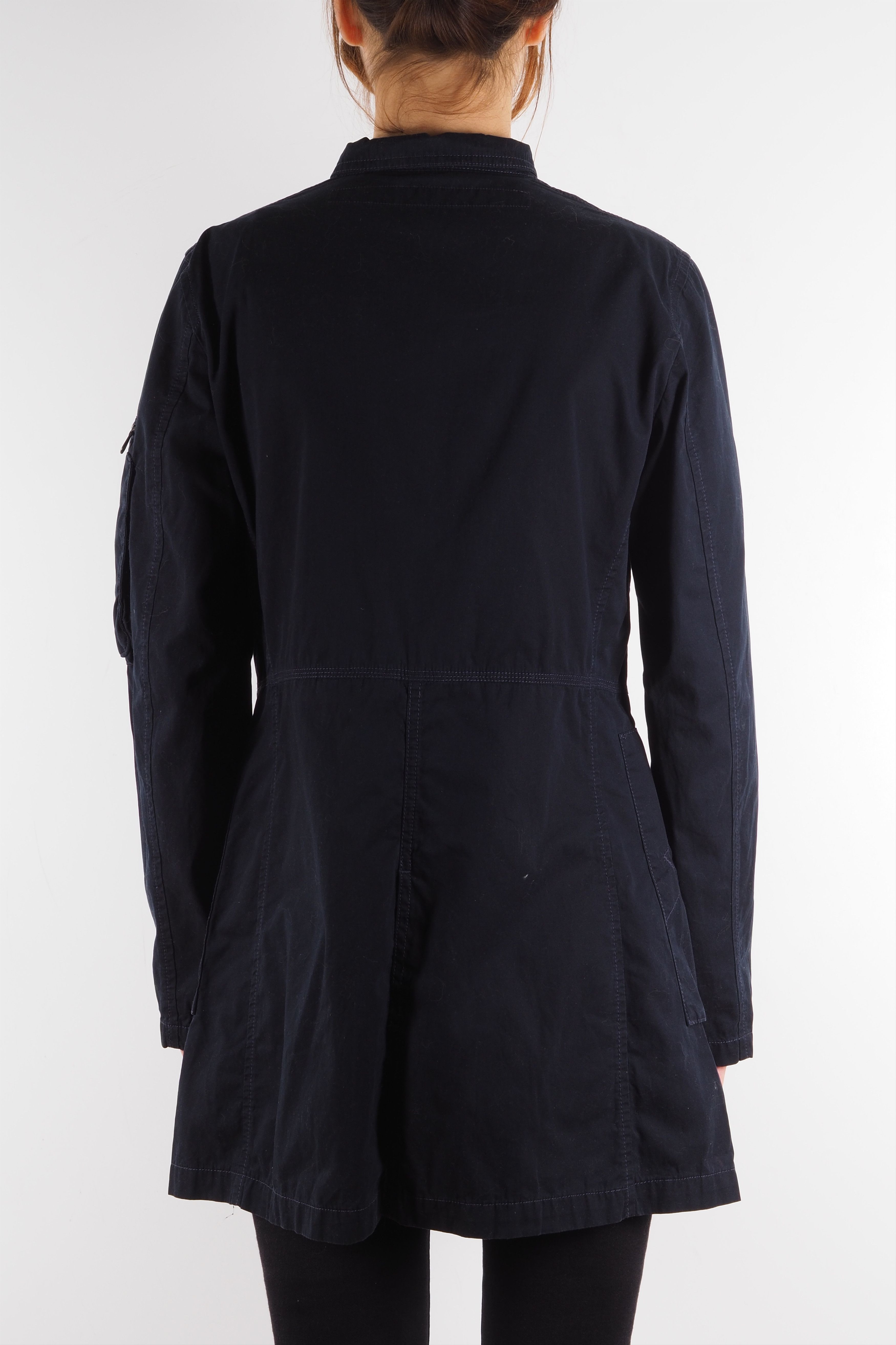 Marithe + Francois Girbaud × Vintage Marithe Francois Girbaud Vintage Navy Blue Over Coat Jacket Size M / US 6-8 / IT 42-44 - 3 Thumbnail