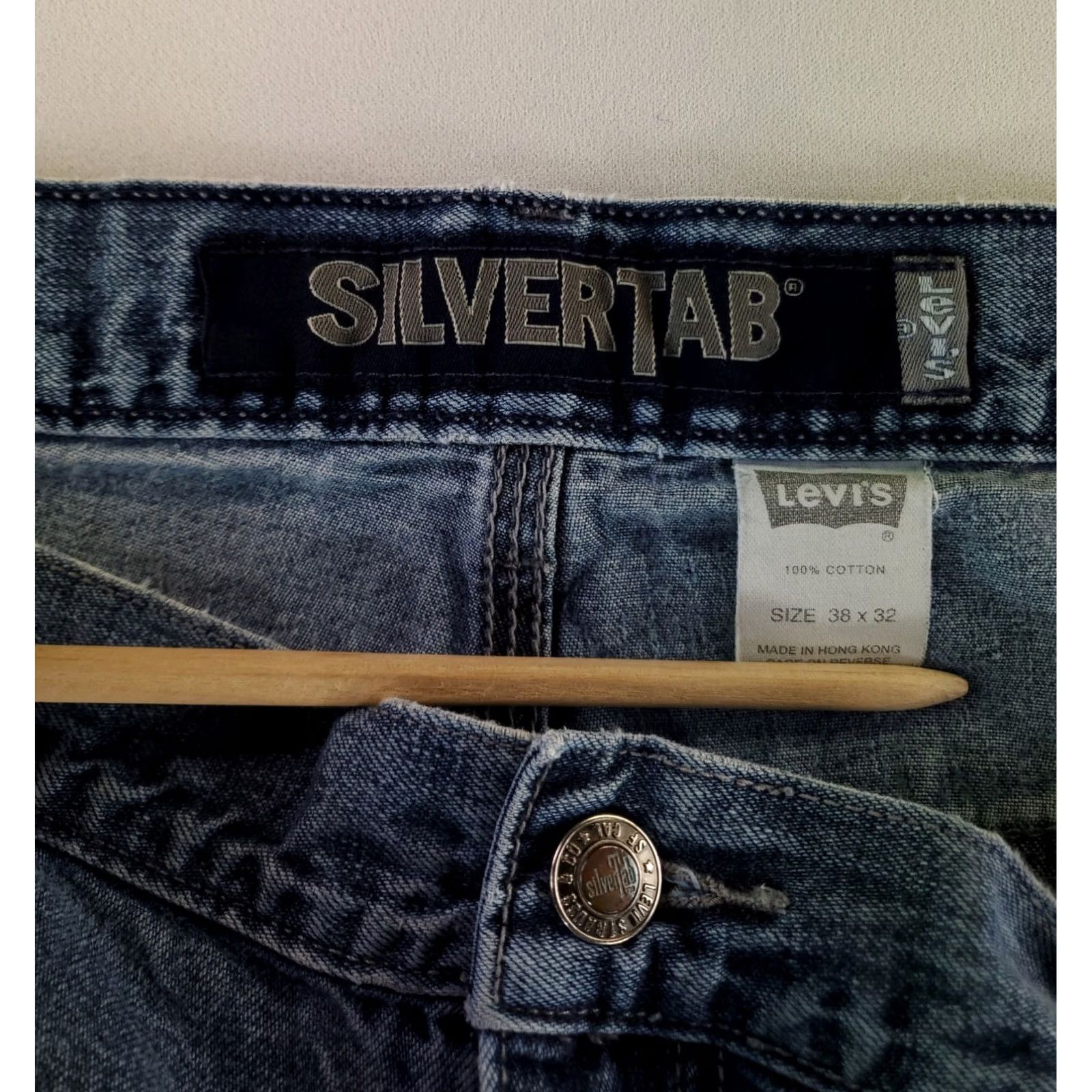 Levi's VINTAGE Levi's Silvertab Carpenter Jeans VTG 90s Blue Mens 38x32 39x30 Actual Wide-Leg Jeans Mens Blue HTWORK Size US 38 / EU 54 - 3 Thumbnail