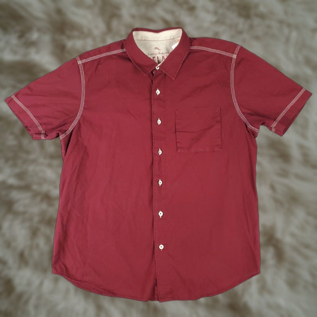 Tommy Bahama VINTAGE Tommy Bahama Men’s Shirt Short Sleeve Button Up Size XL Red Cotton Casual Beach Tropical Size US XL / EU 56 / 4 - 1 Thumbnail