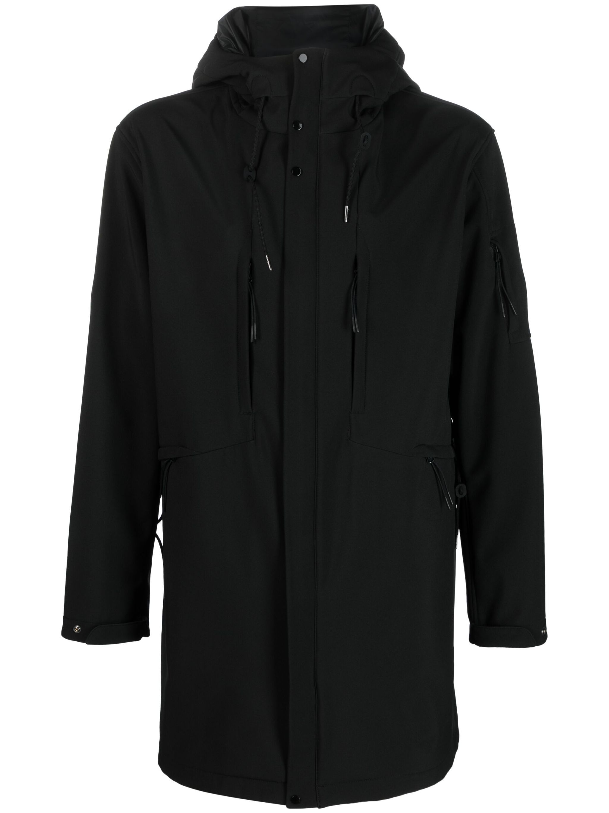 C.P. Company o1y1224 Logo Hooded Parka in Black Size US XL / EU 56 / 4 - 1 Thumbnail
