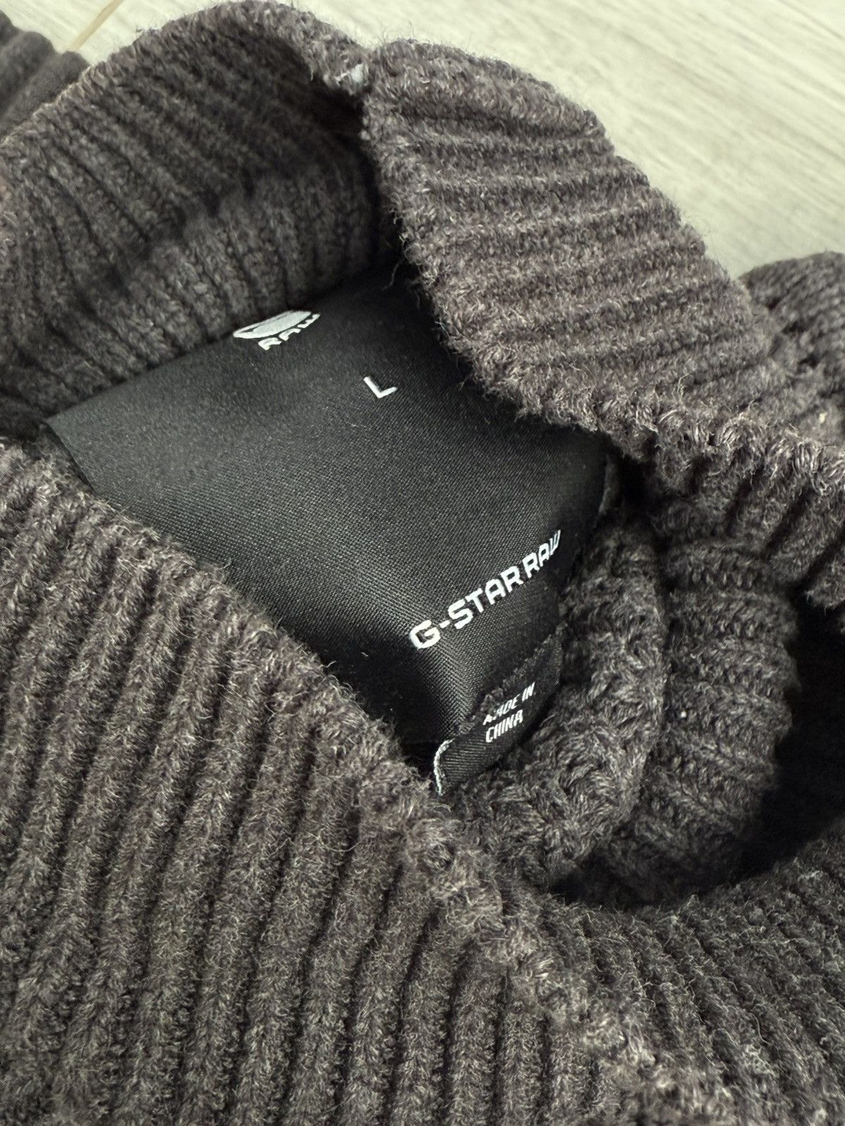 G-Star G-Star RAW Ribbed Turtleneck Sweater Chunky Knit Pullover Size US L / EU 52-54 / 3 - 5 Thumbnail
